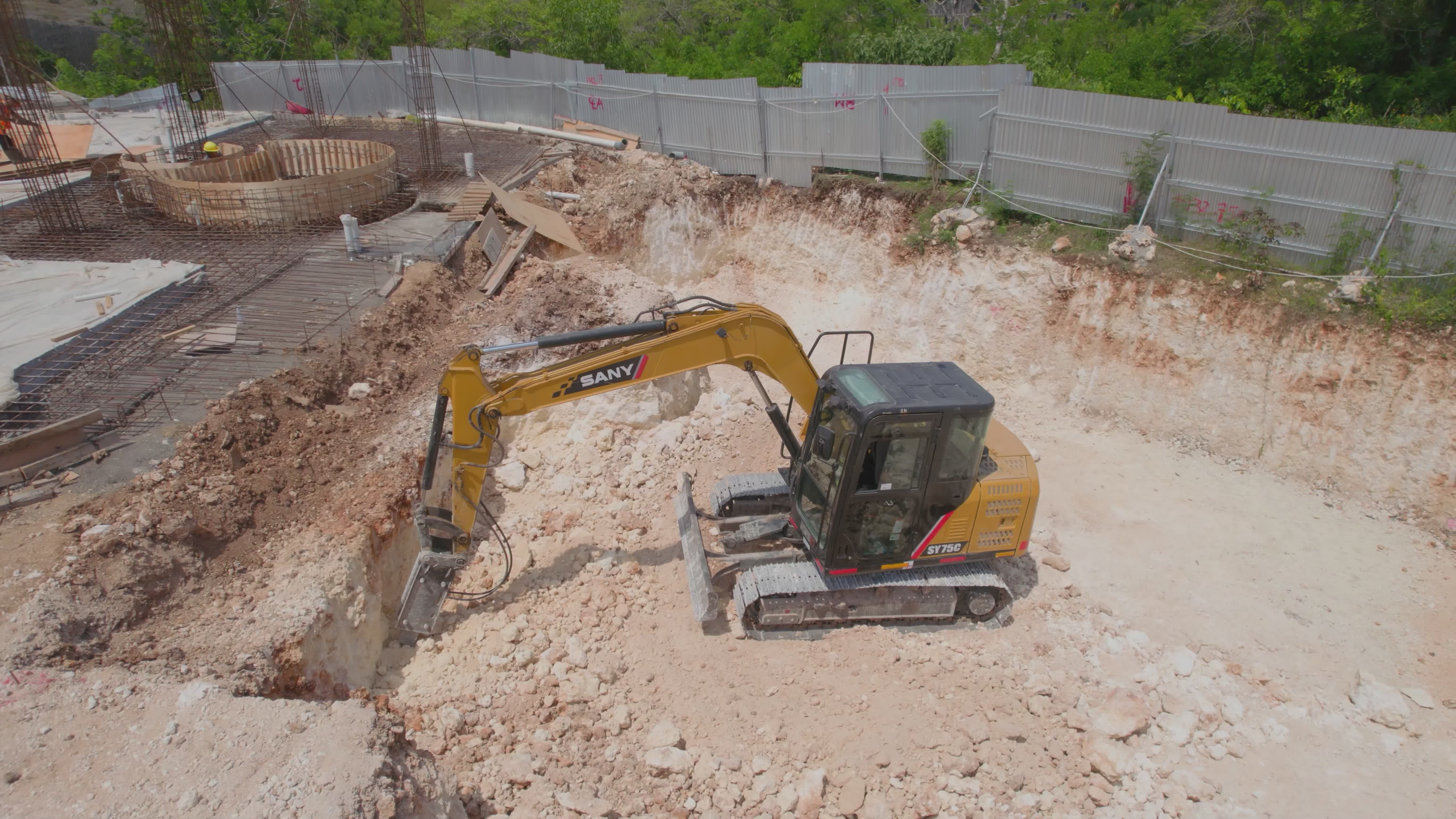 Excavator Digging at Construction Site Free Stock Video Footage ...