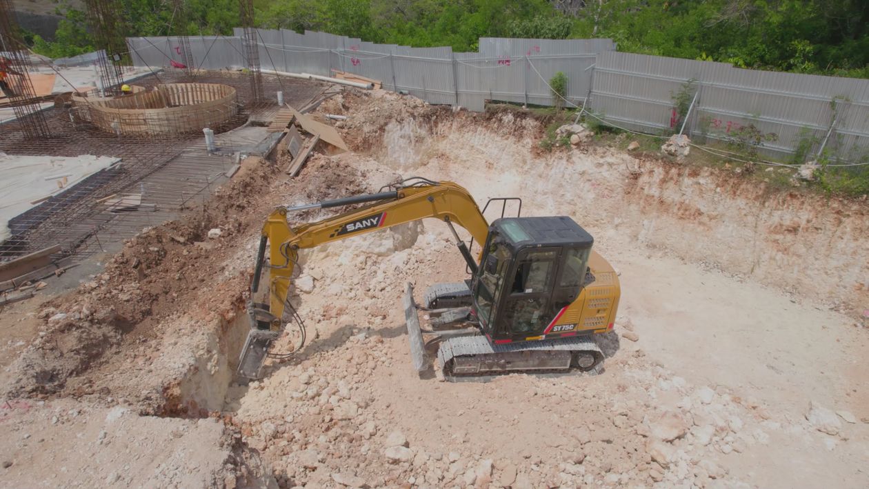 Digging By Compress Excavator Digging at Construction Site Free Stock Video Footage ...