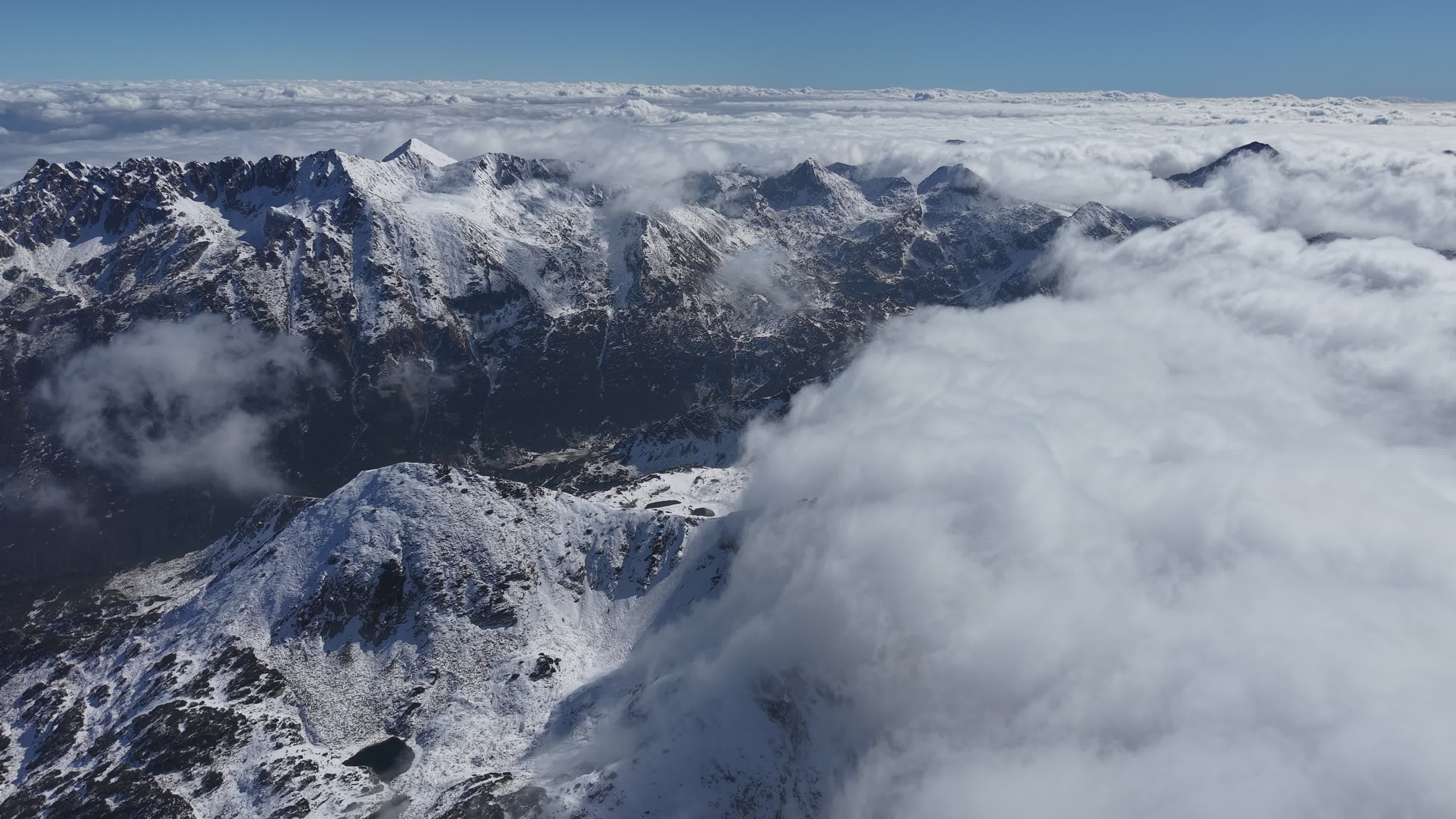 Breathtaking Aerial View of Snowy Mountain Range Free Stock Video ...