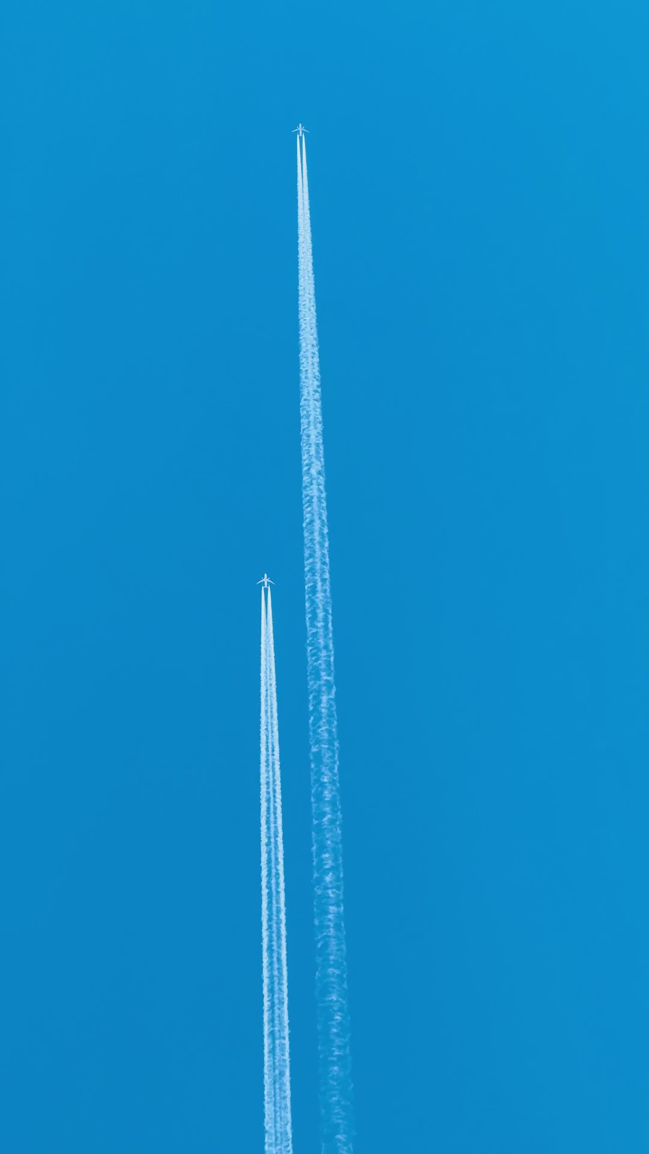 Airplanes Flying High Against Clear Blue Sky Free Stock Video Footage ...
