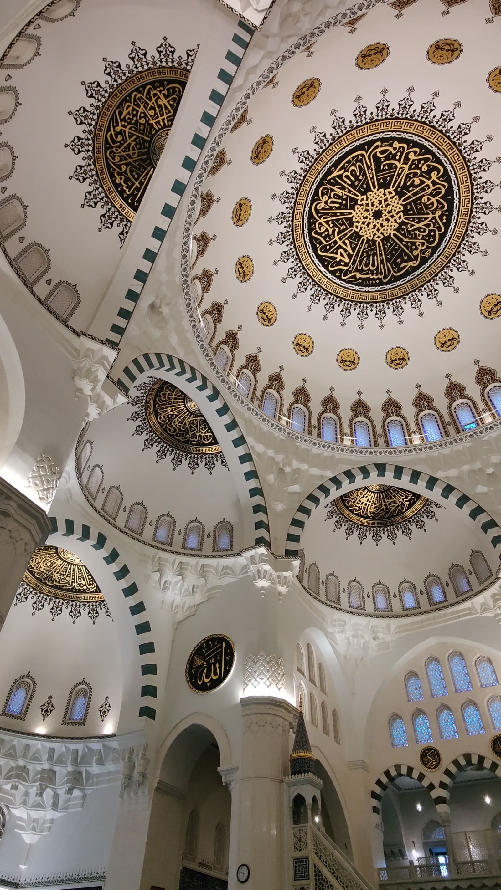 Intricate Islamic Calligraphy in Mosque Interior Free Stock Video ...