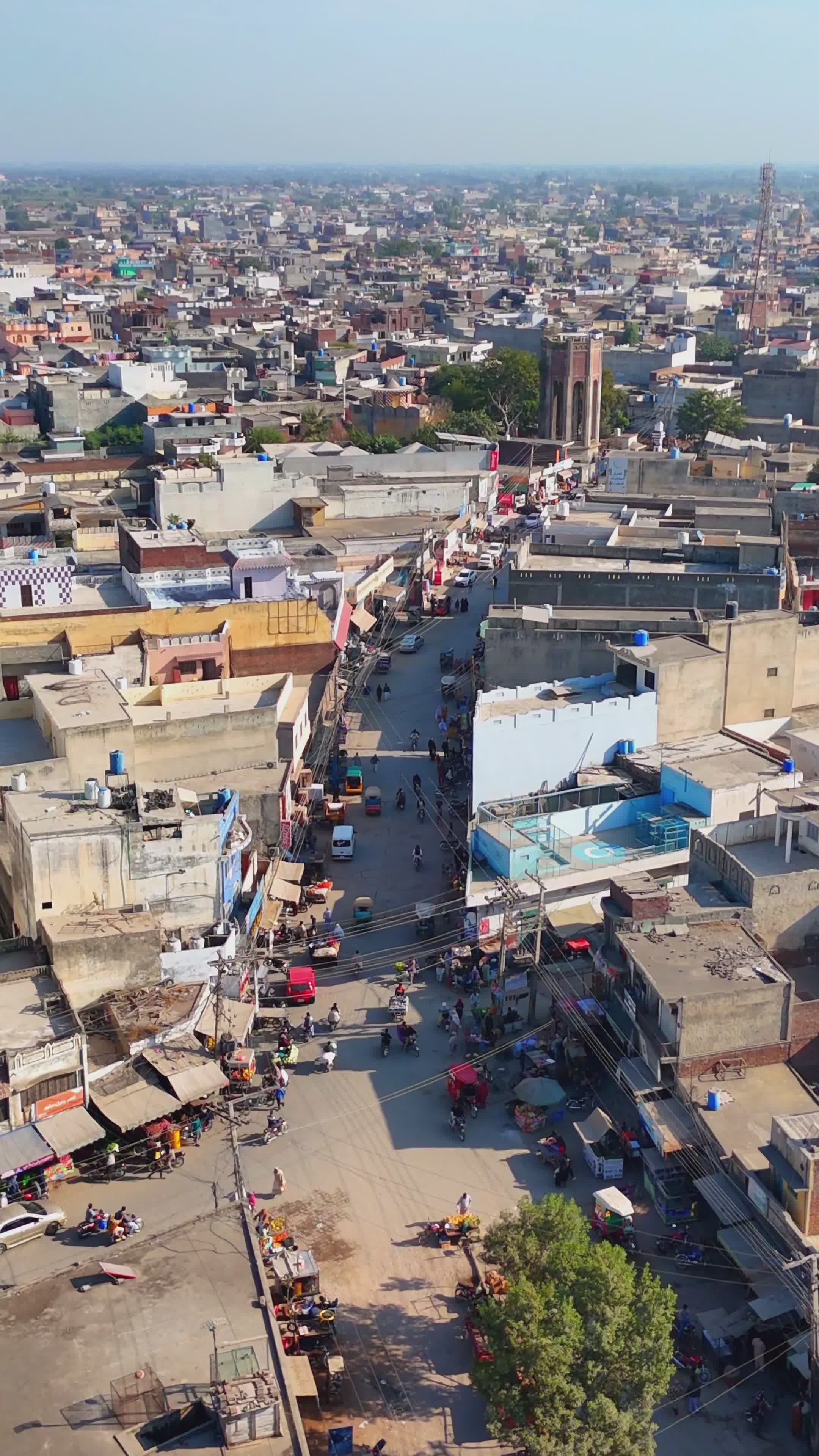 Aerial View of Bustling City Street in India Free Stock Video Footage ...