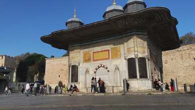 historic fountain at topkapi palace istanbul