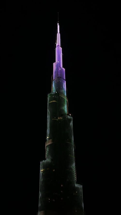 Lights Show Display At From The Tallest Building In The World 