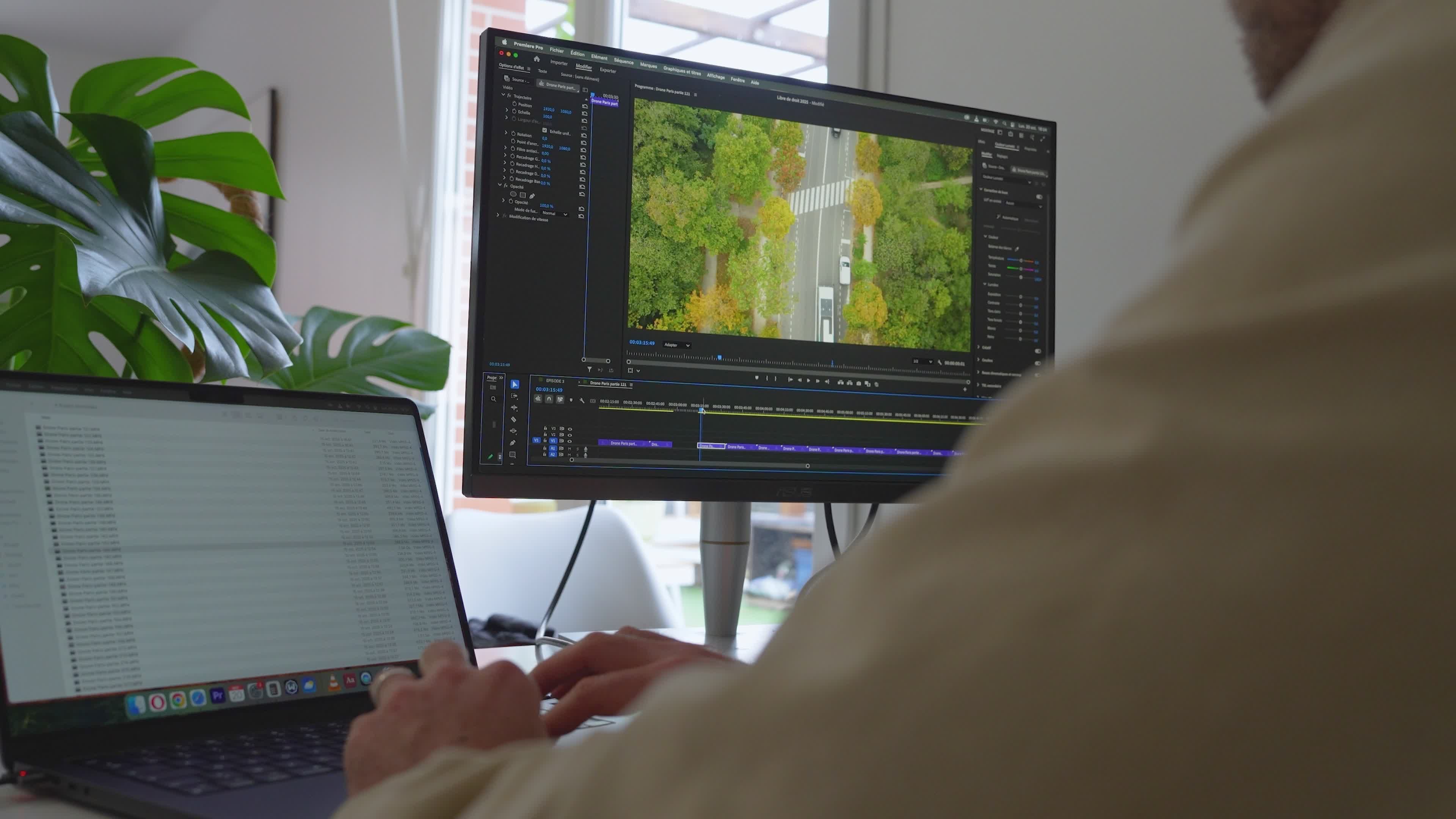 Professional Video Editing in a Modern Workspace Free Stock Video ...