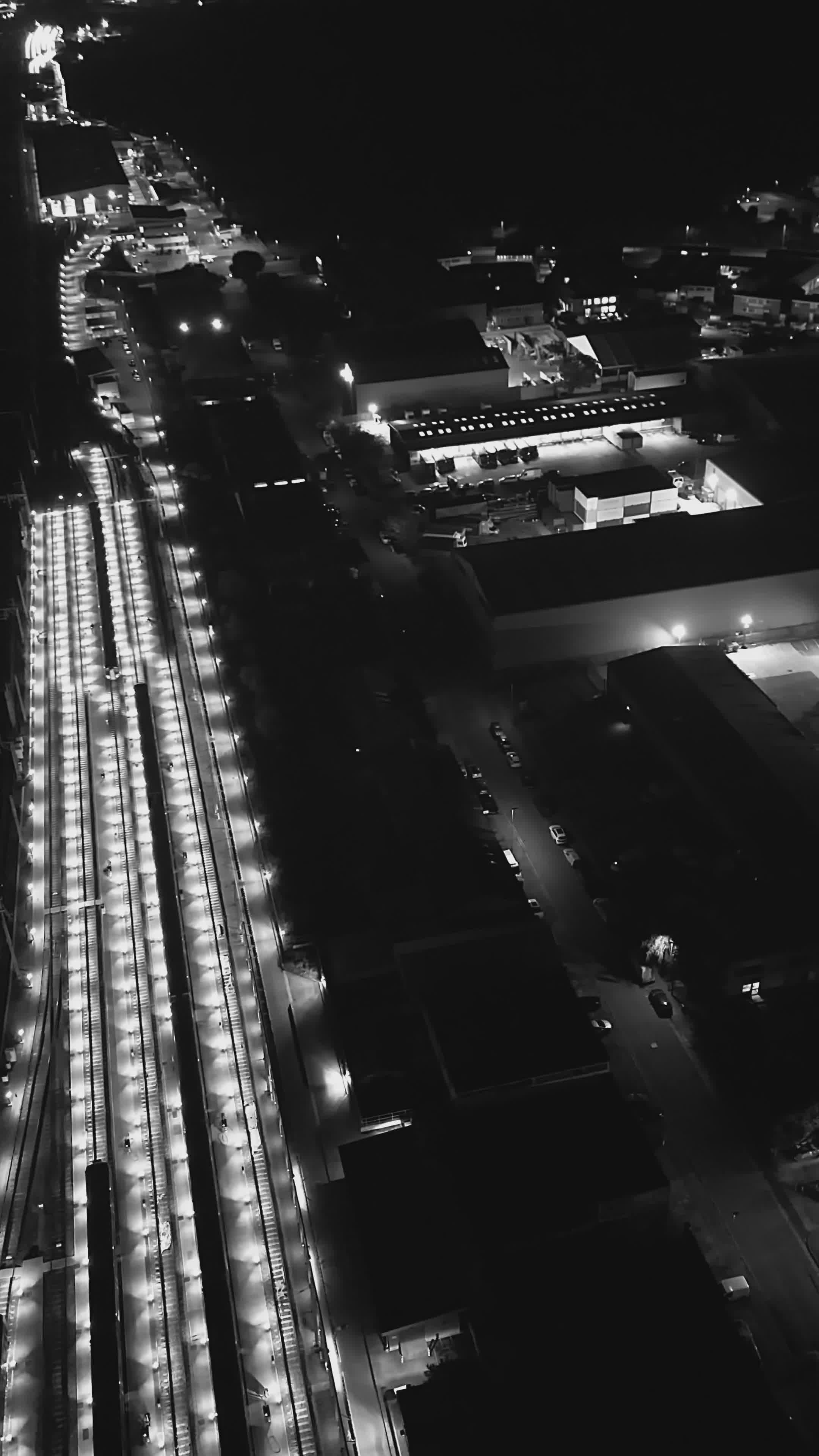 Aerial View of Busy Night City Streets Free Stock Video Footage ...