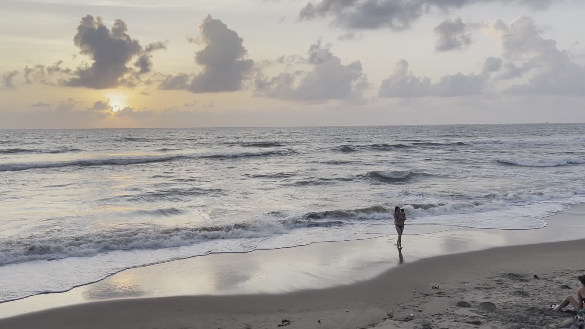 Peaceful Beach Sunset with Waves and Clouds Free Stock Video Footage ...