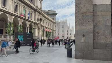 vibrant milan city scene near duomo di milano