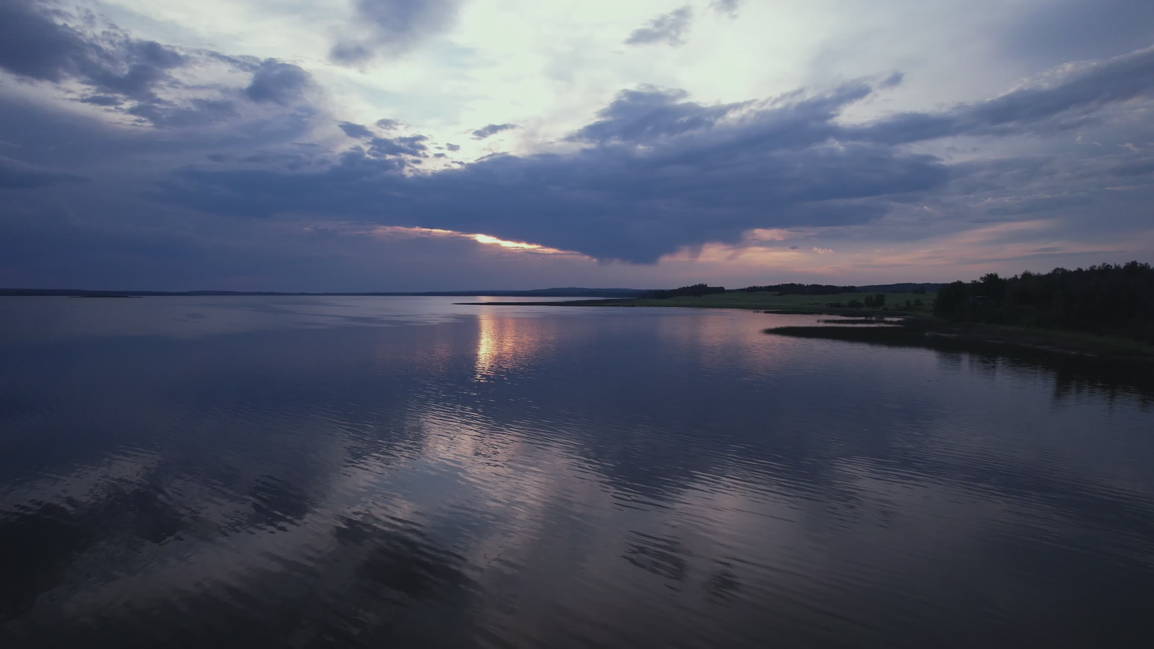 Serene Sunset Over Reflective Lake Free Stock Video Footage, Royalty ...