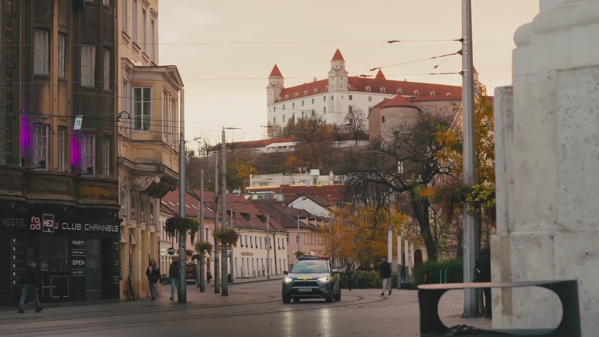 charming city street with historic castle view 34597904 — free pexels stock footage