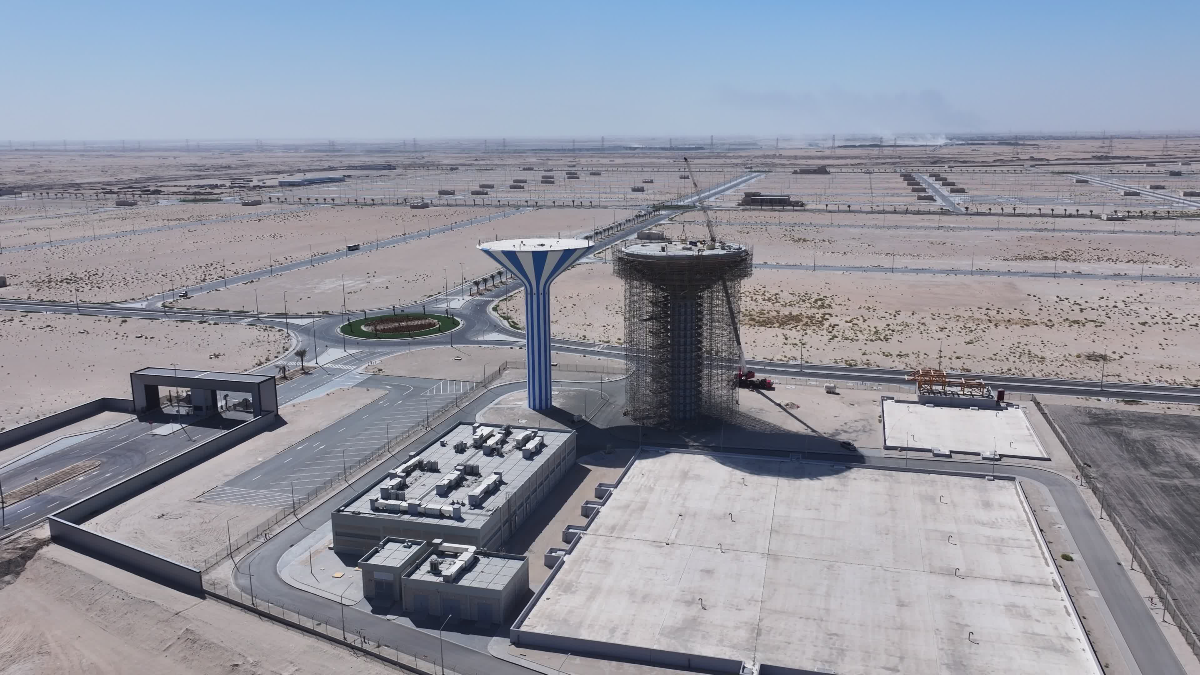 Aerial View of Desert Infrastructure Development Free Stock Video ...