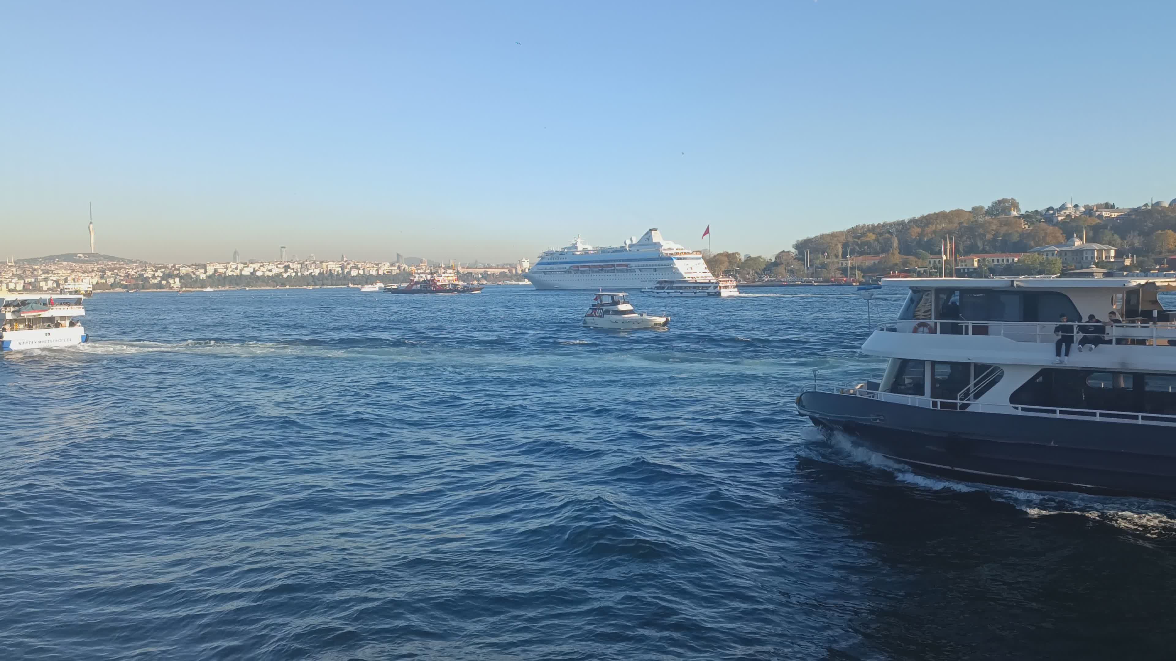 Passenger Boats on the Bosphorus in Istanbul Free Stock Video Footage ...