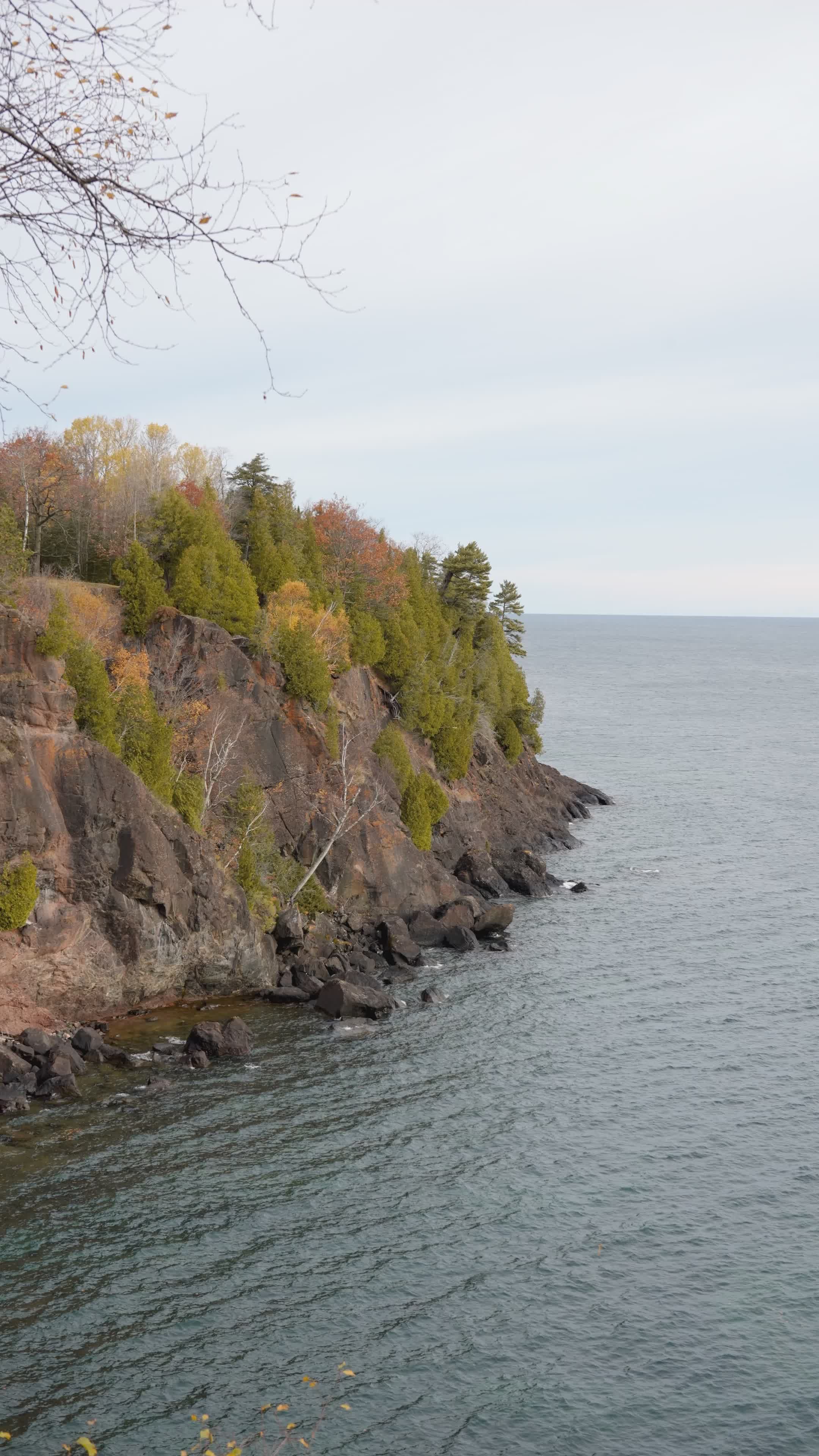 Scenic Autumn Cliffside of Lake Superior Free Stock Video Footage ...