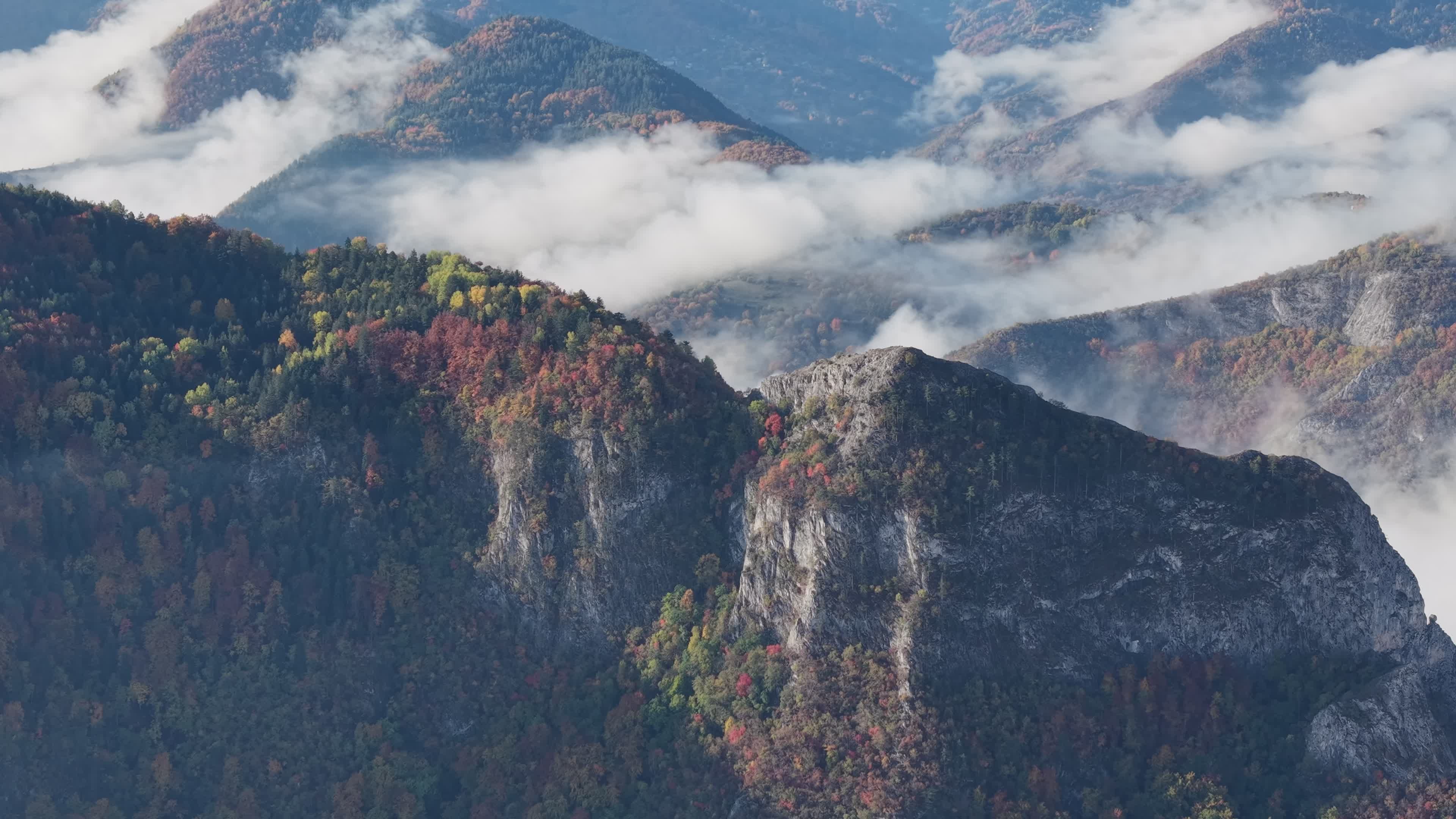 Breathtaking Aerial View of Autumn Mountains Free Stock Video Footage ...
