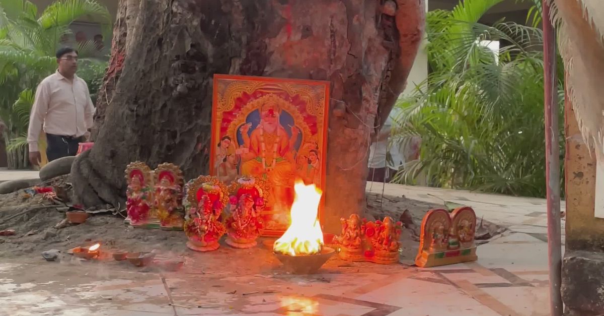 Serene Outdoor Hindu Ritual Under Sacred Tree Free Stock Video Footage ...