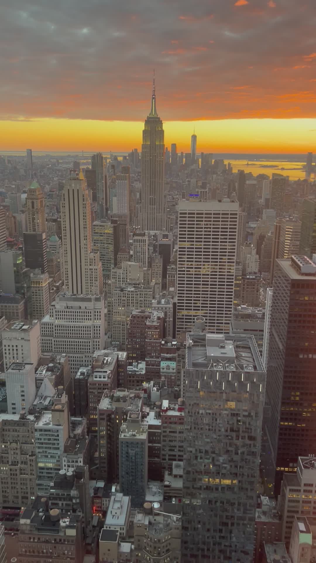 Stunning New York City Skyline at Sunset Free Stock Video Footage ...
