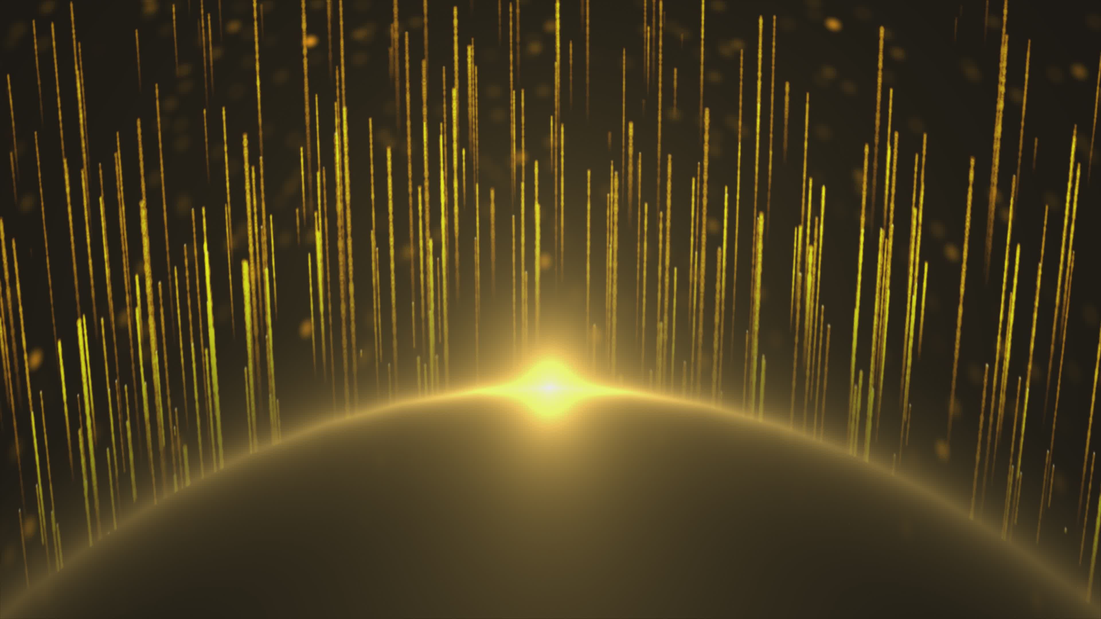 Golden Particle Rays Emanating from Horizon Free Stock Video Footage ...