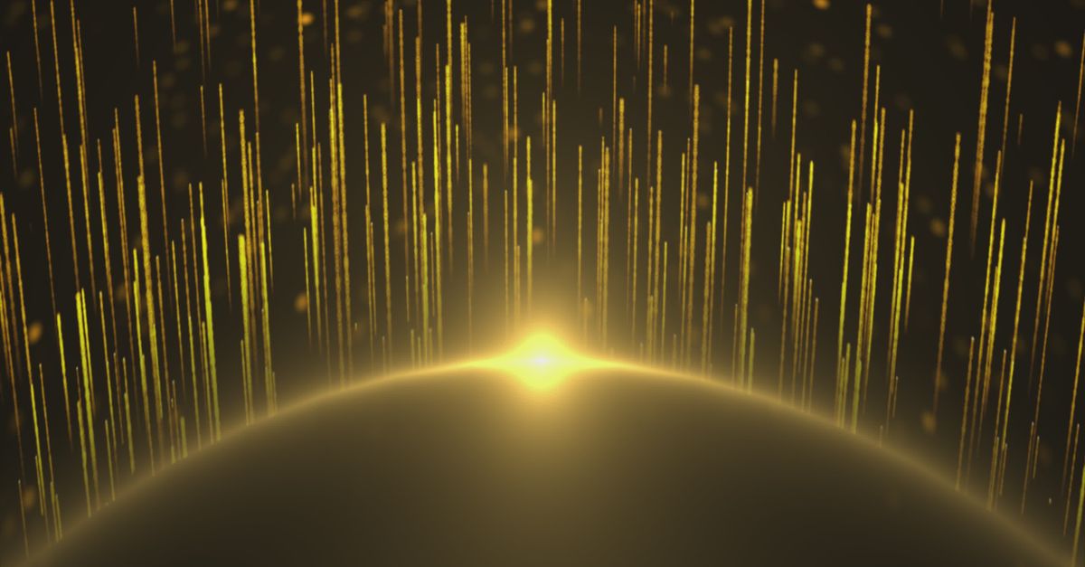 Golden Rays Particles Golden Particle Rays Emanating from Horizon Free Stock Video Footage ...