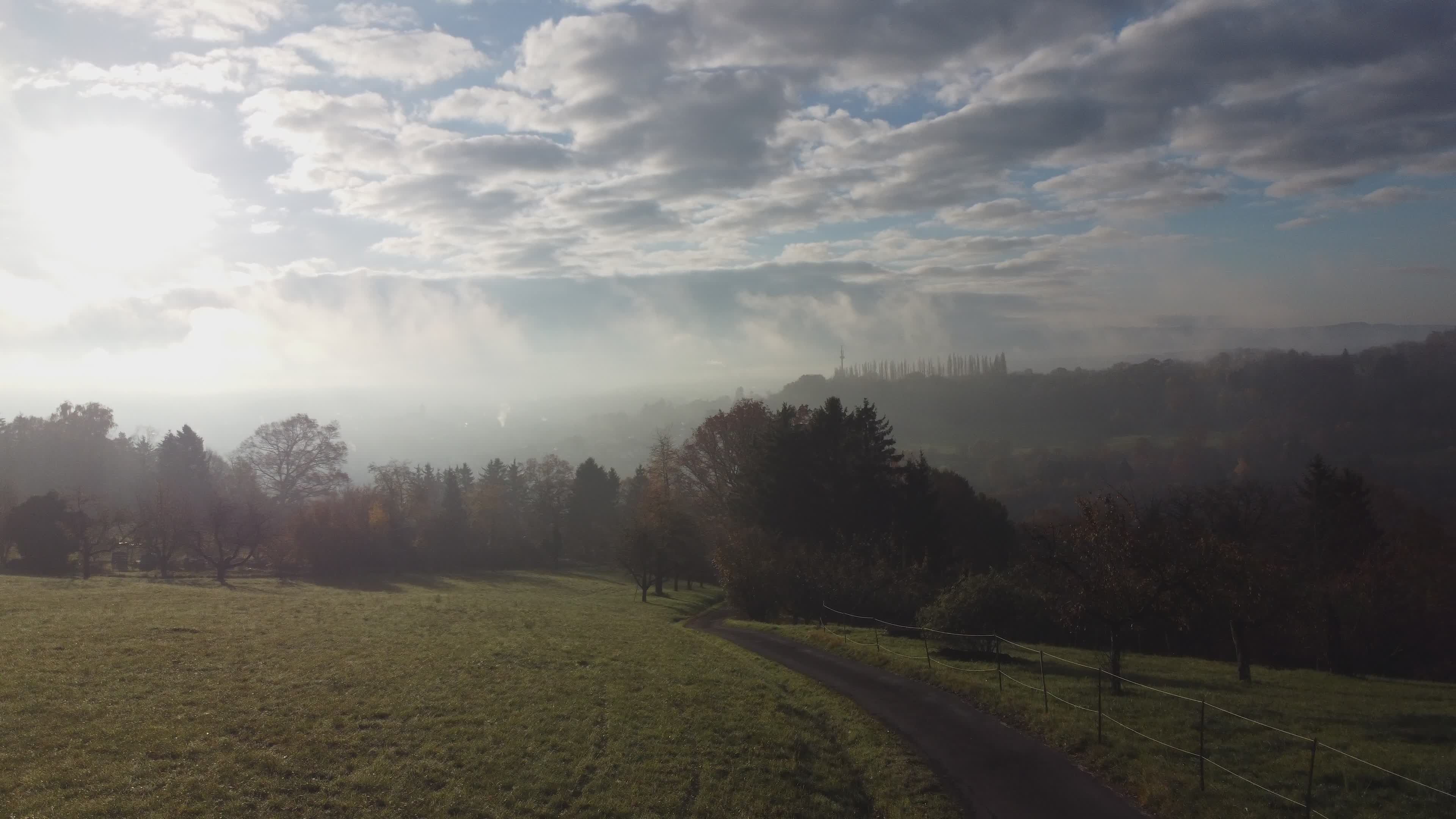 Scenic Misty Landscape with Rolling Hills Free Stock Video Footage ...