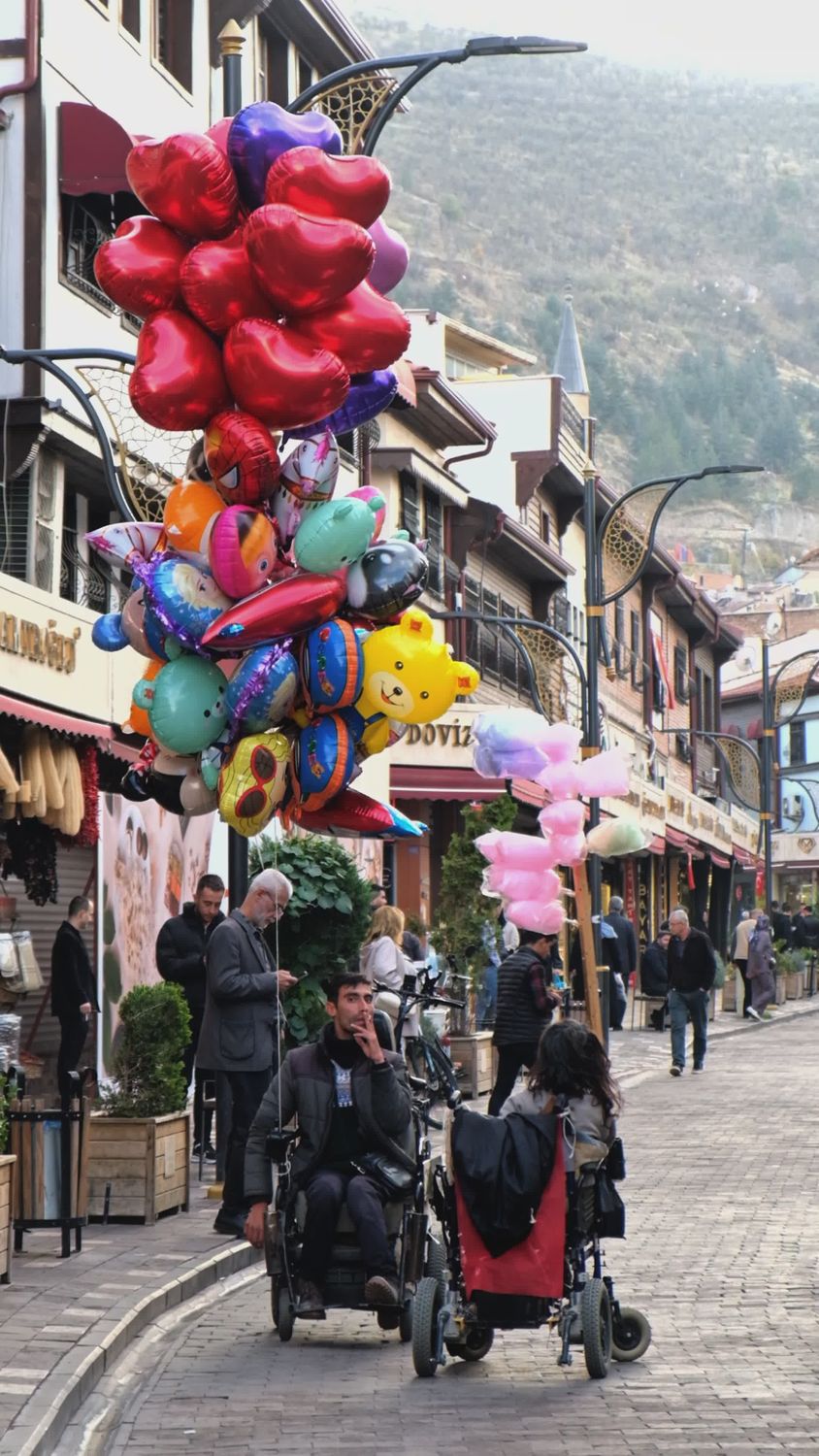 Vibrant Street Market Scene with Balloon Vendor Free Stock Video ...