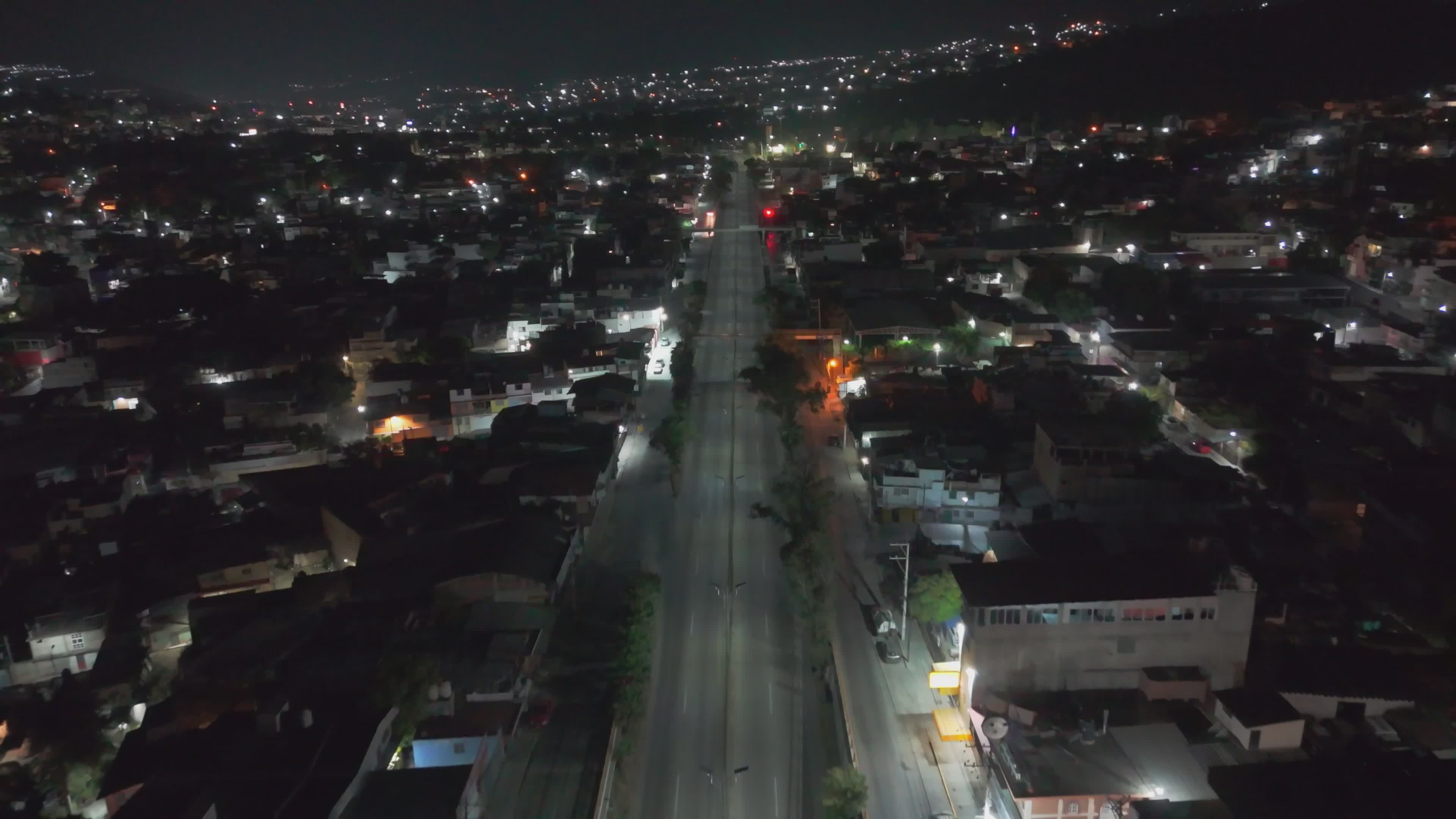 Drone Aerial View of City Nightscape Free Stock Video Footage, Royalty ...