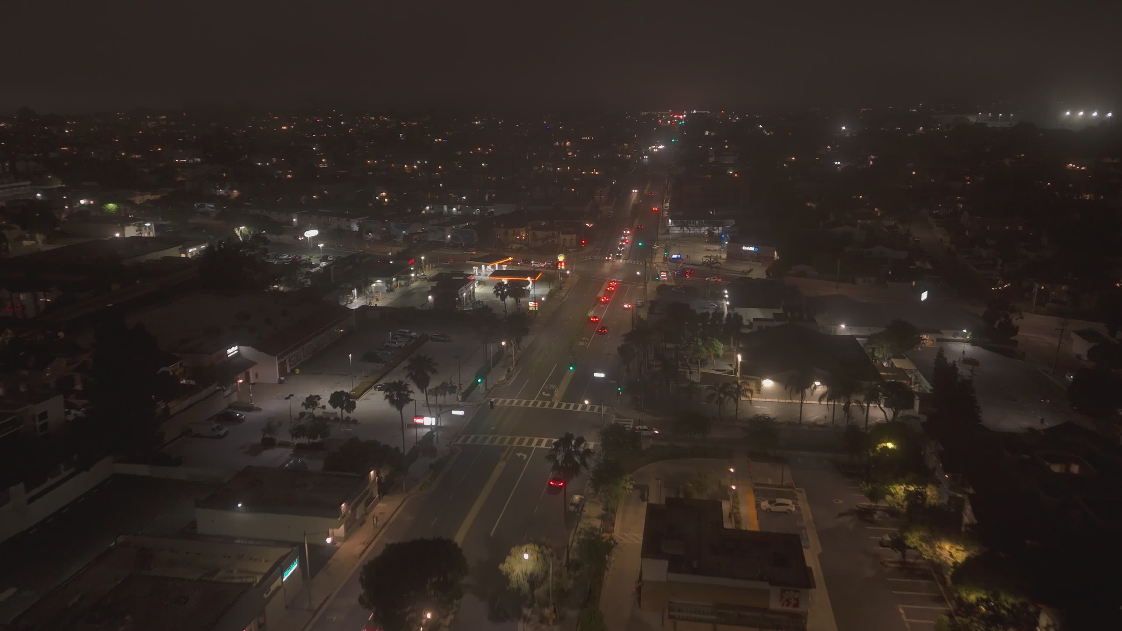 Aerial View of City Streets at Night Free Stock Video Footage, Royalty ...