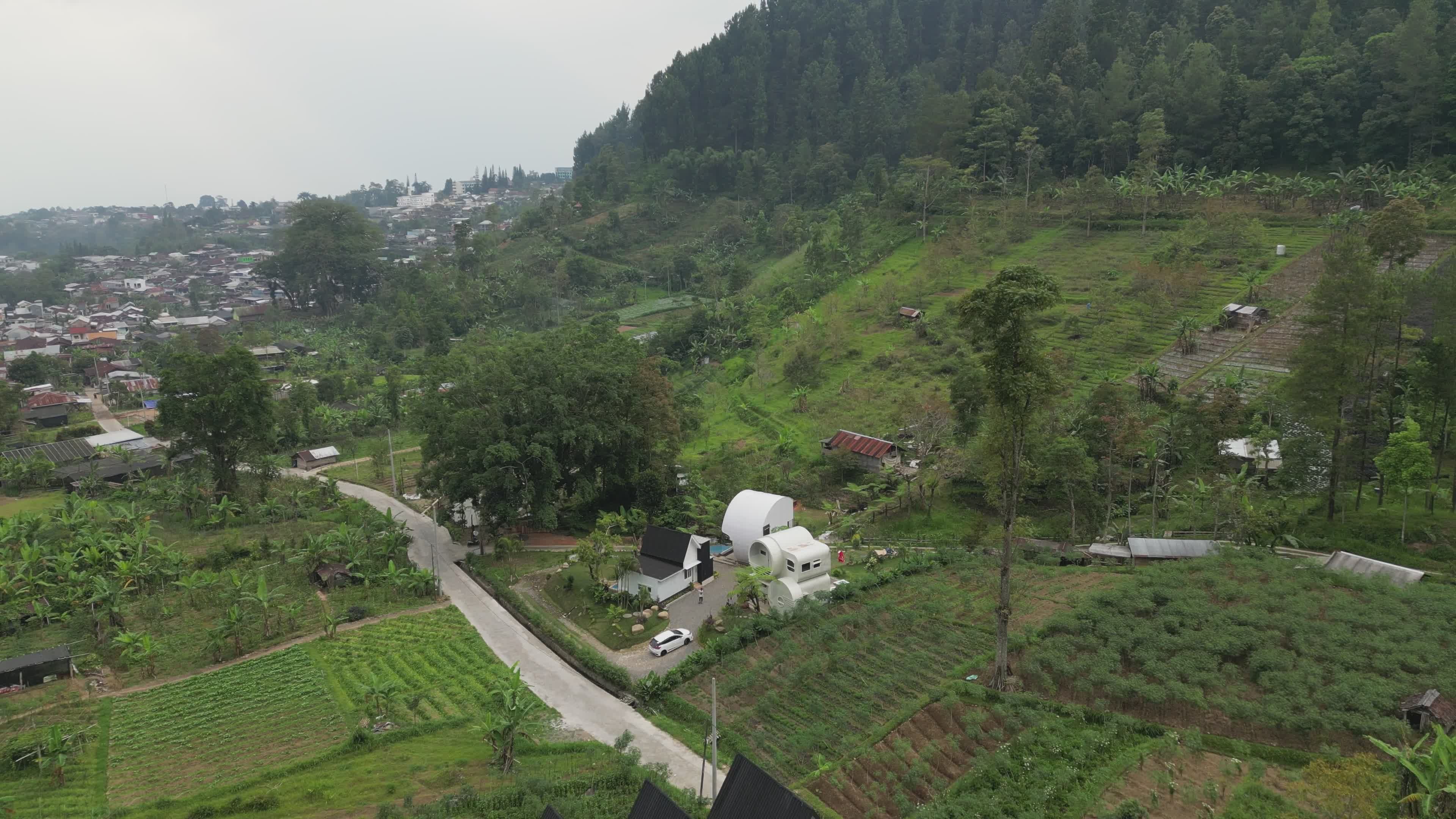 Aerial View of Lush Green Countryside Landscape Free Stock Video ...