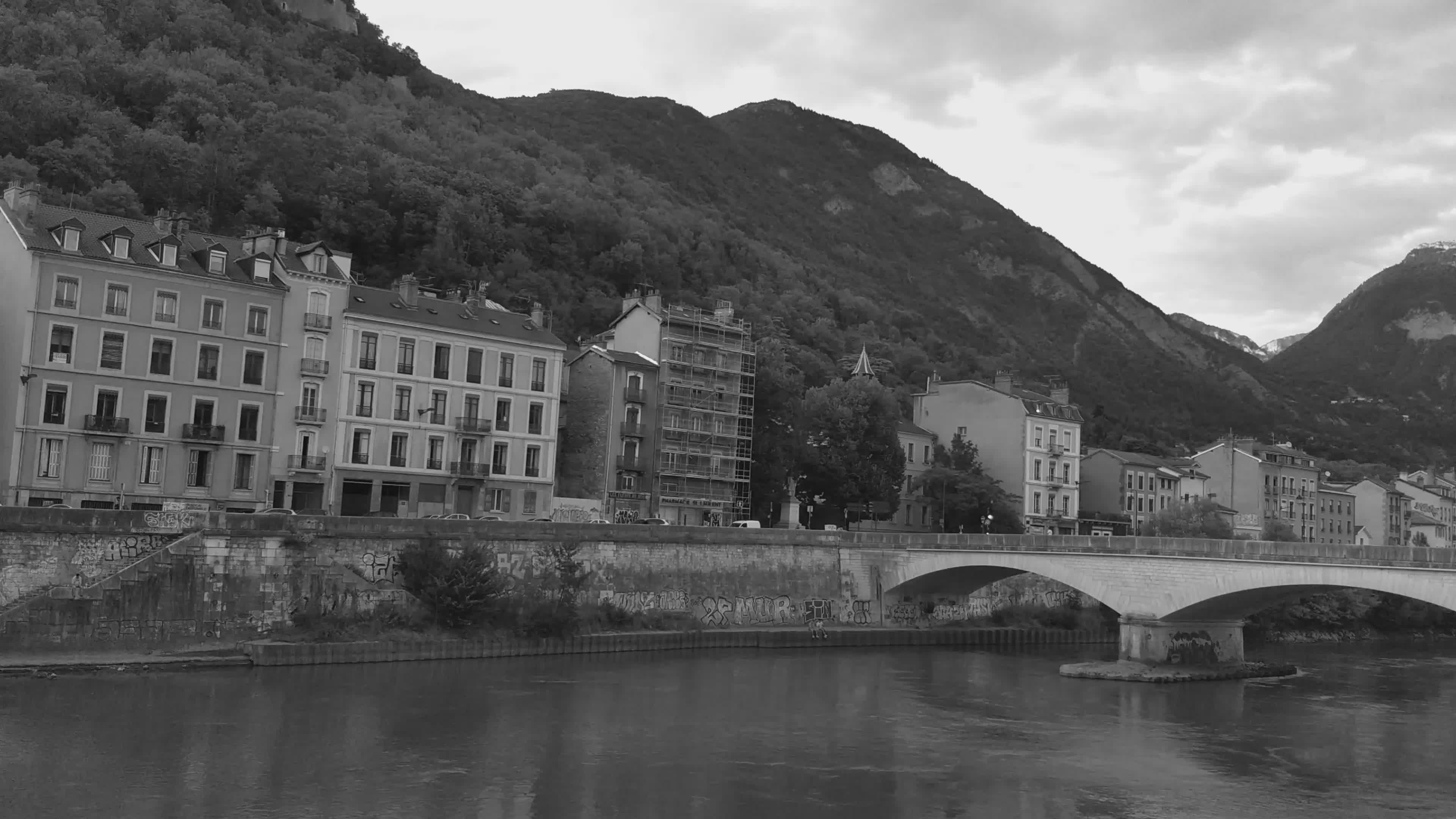 Scenic French Riverside with Historic Architecture Free Stock Video ...