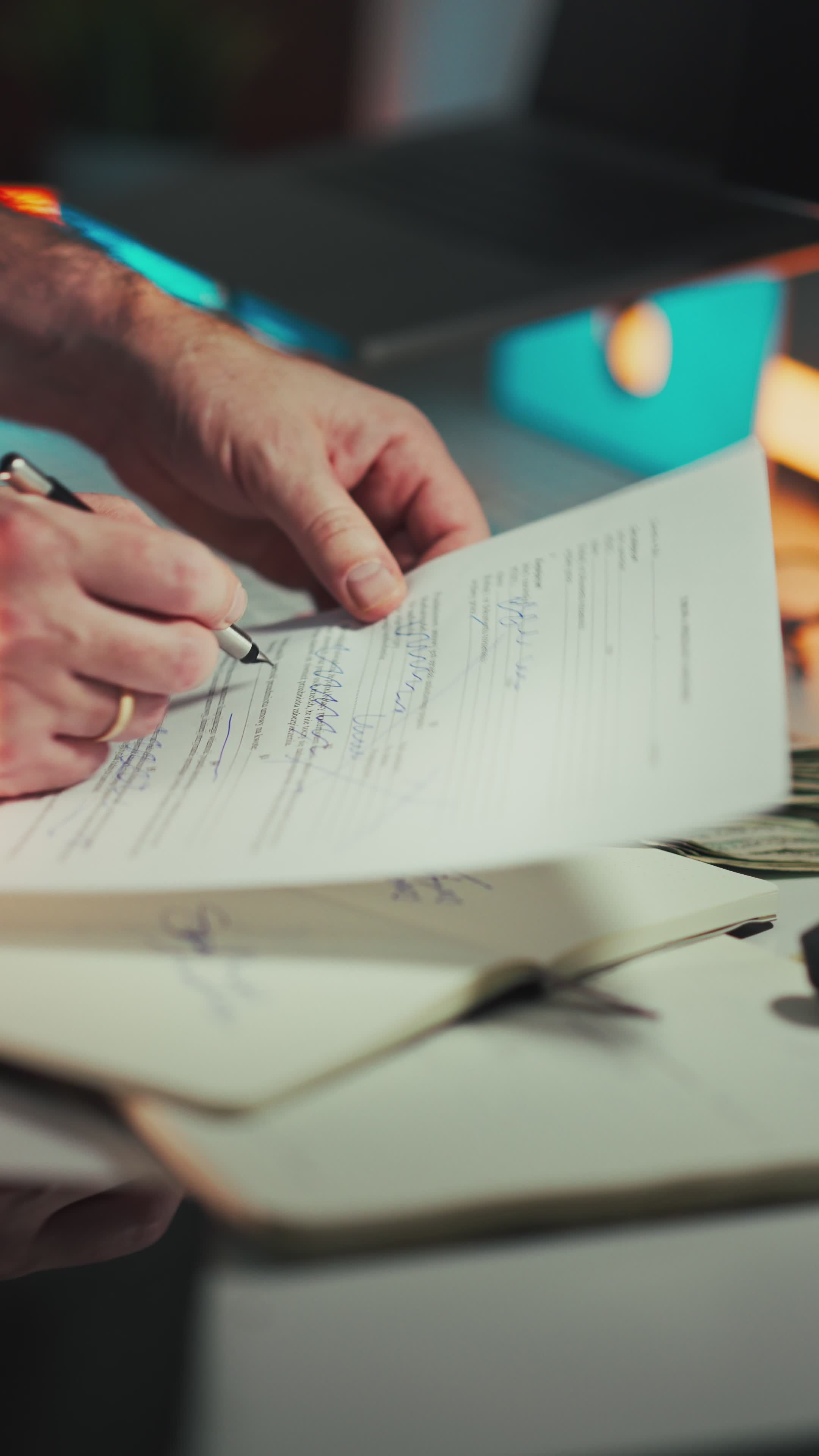 Close-up of a Business Document Signing Free Stock Video Footage ...