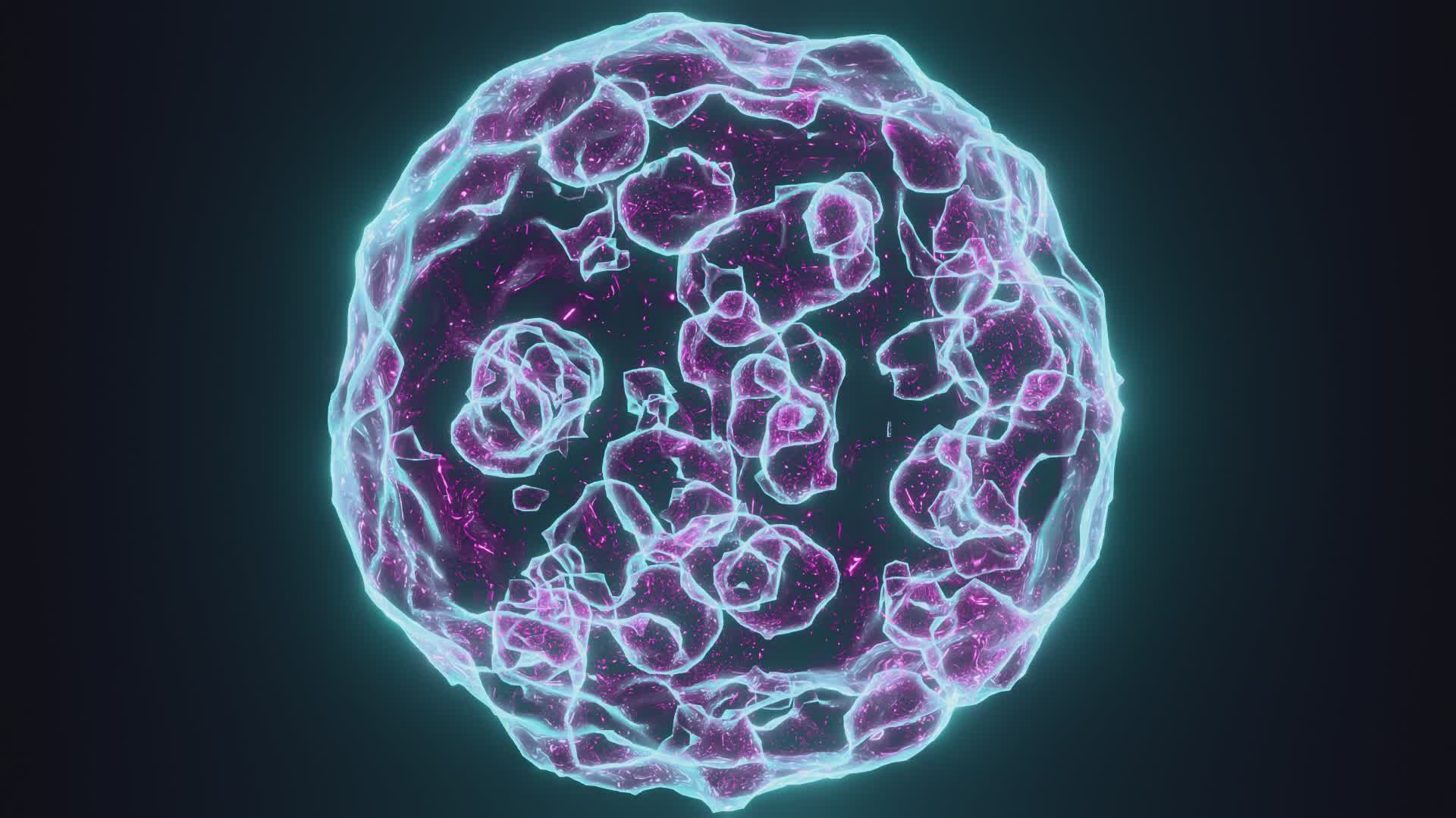 Animation Papper Cell Abstract 3D Rotating Glowing Cell Animation Free Stock Video Footage ...