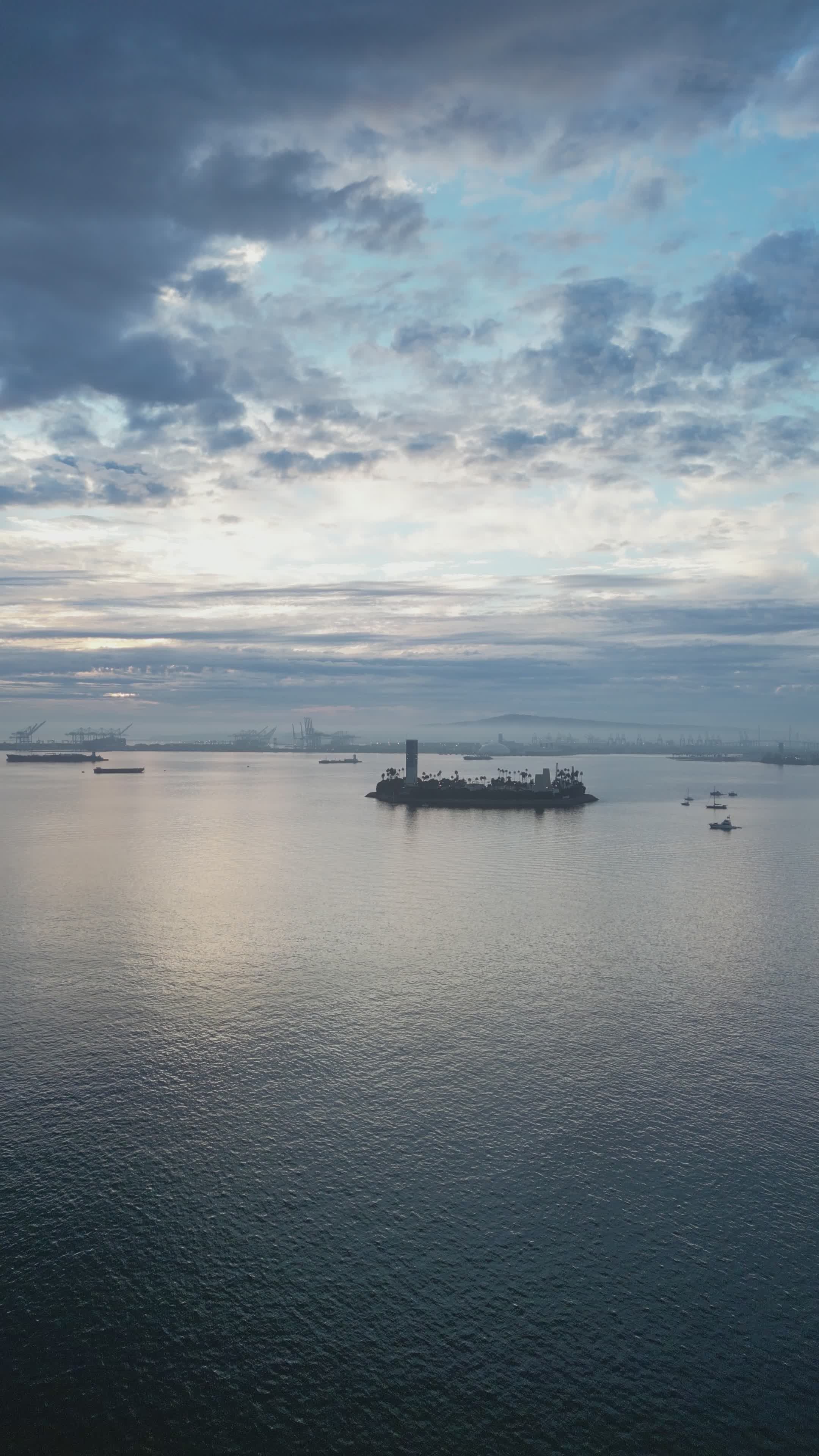 Aerial View of Oil Rig at Sunset over Ocean Free Stock Video Footage ...
