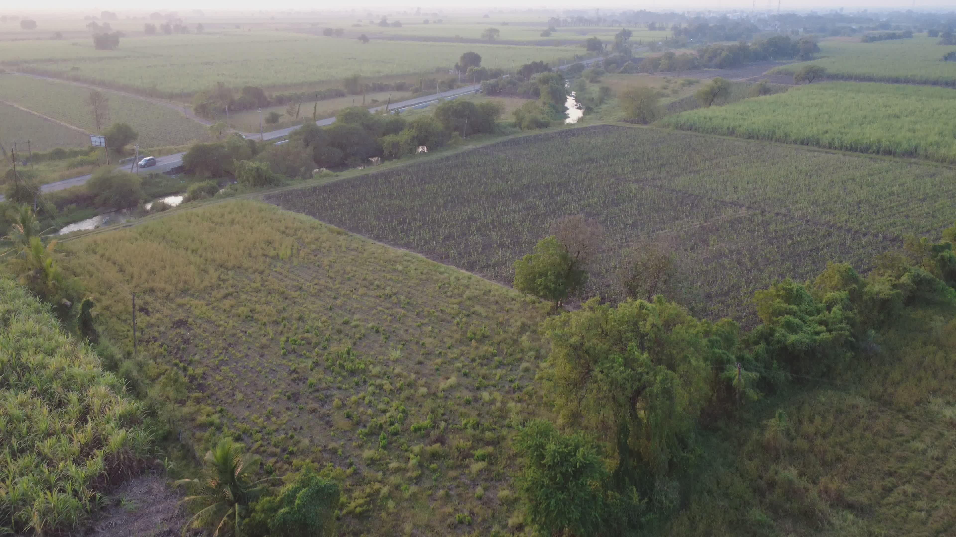 Aerial View of Rural Farmland at Sunset Free Stock Video Footage ...