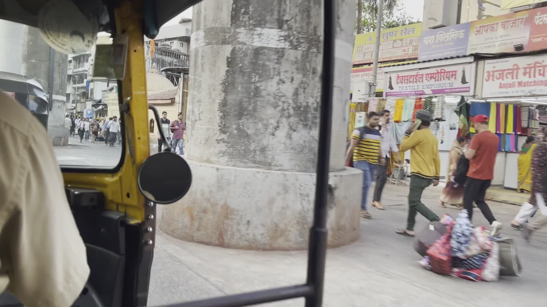 Vibrant Mumbai Auto Rickshaw Ride Through Busy Streets Free Stock Video ...