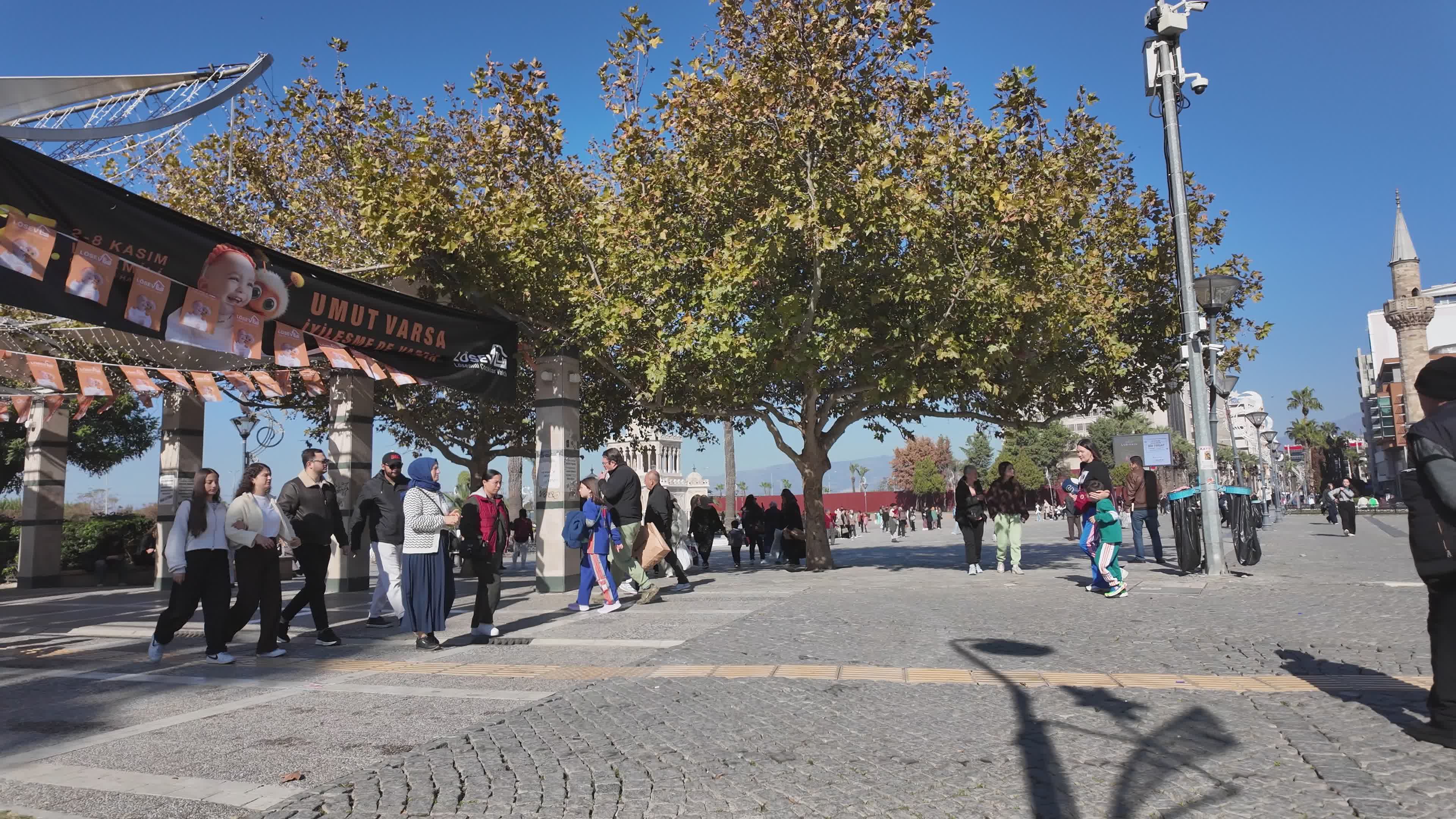 Busy Urban Square with Diverse Crowd Free Stock Video Footage, Royalty ...