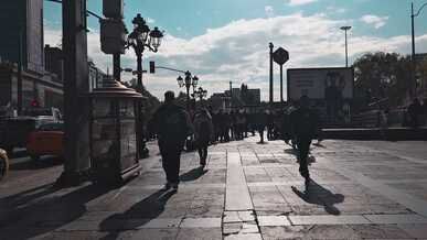 bustling city street in urban turkey