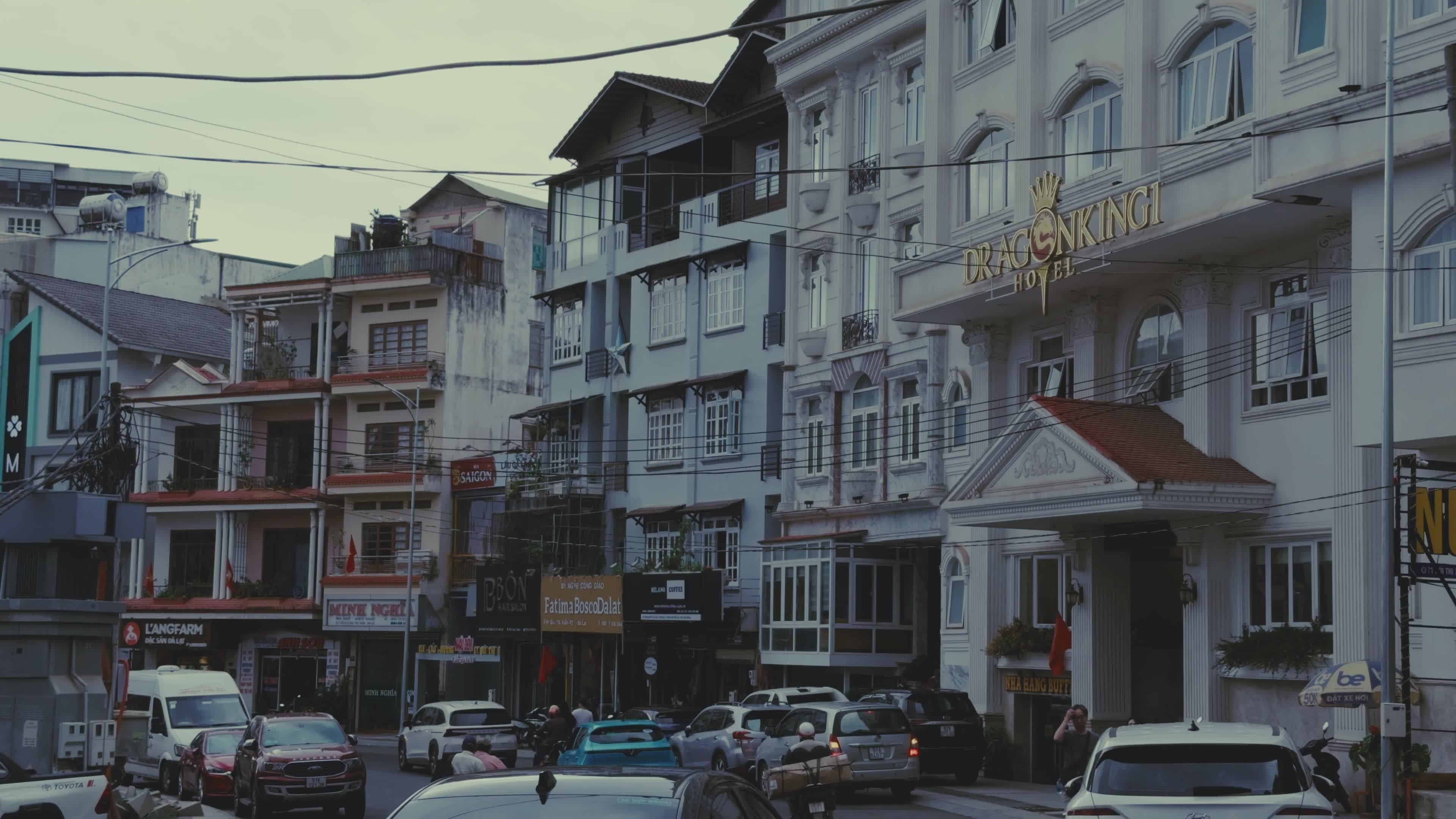 Busy Urban Street with Vibrant Traffic Scene Free Stock Video Footage ...