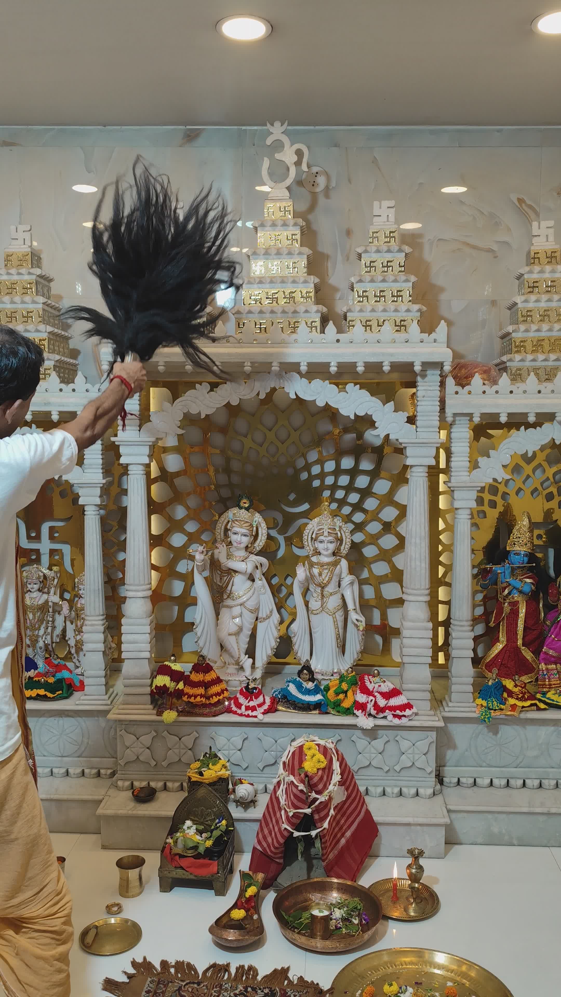 Intricate Temple Ritual with Deity Statues Free Stock Video Footage ...