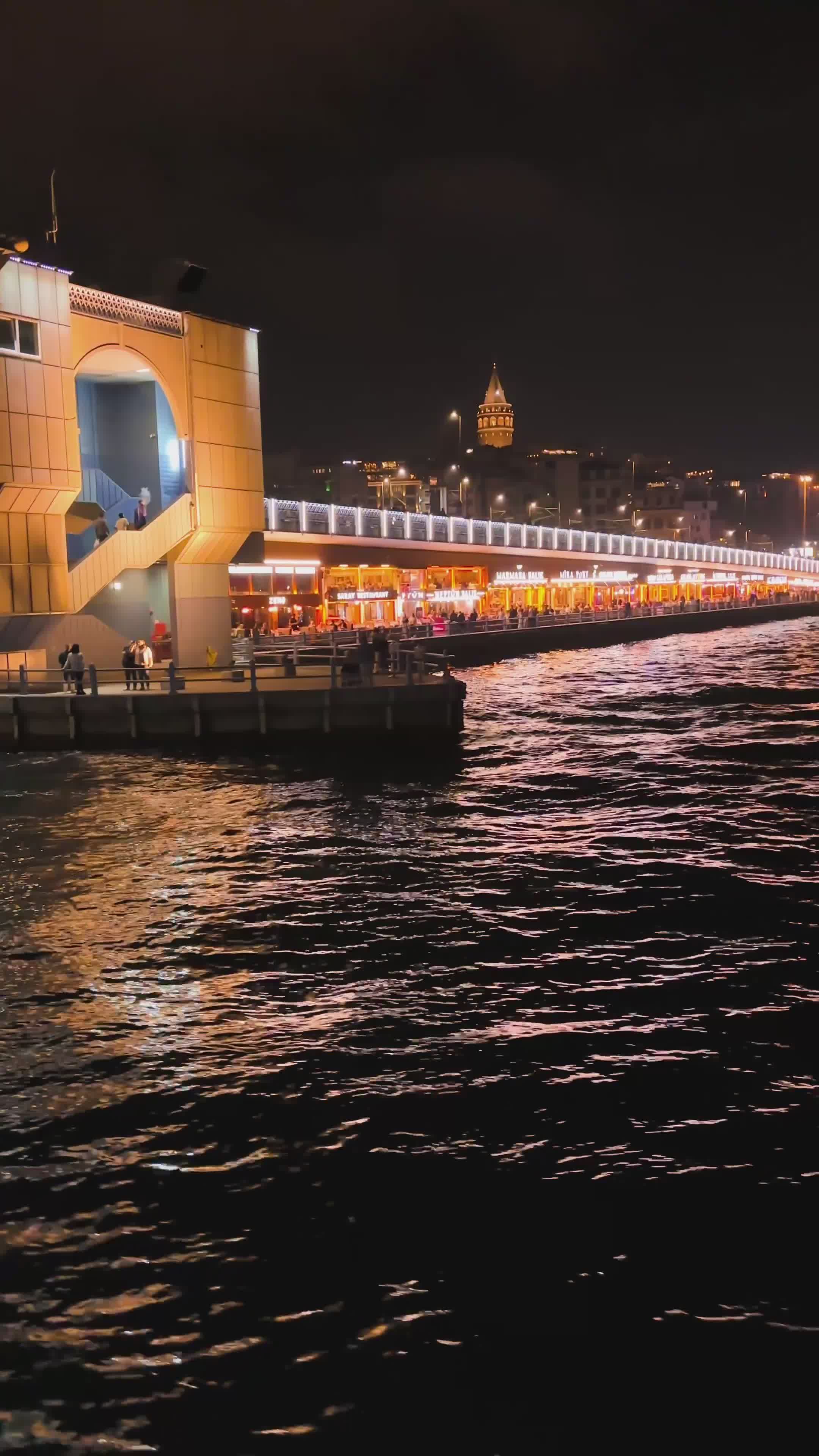 Nighttime View of Illuminated City Bridge Free Stock Video Footage ...
