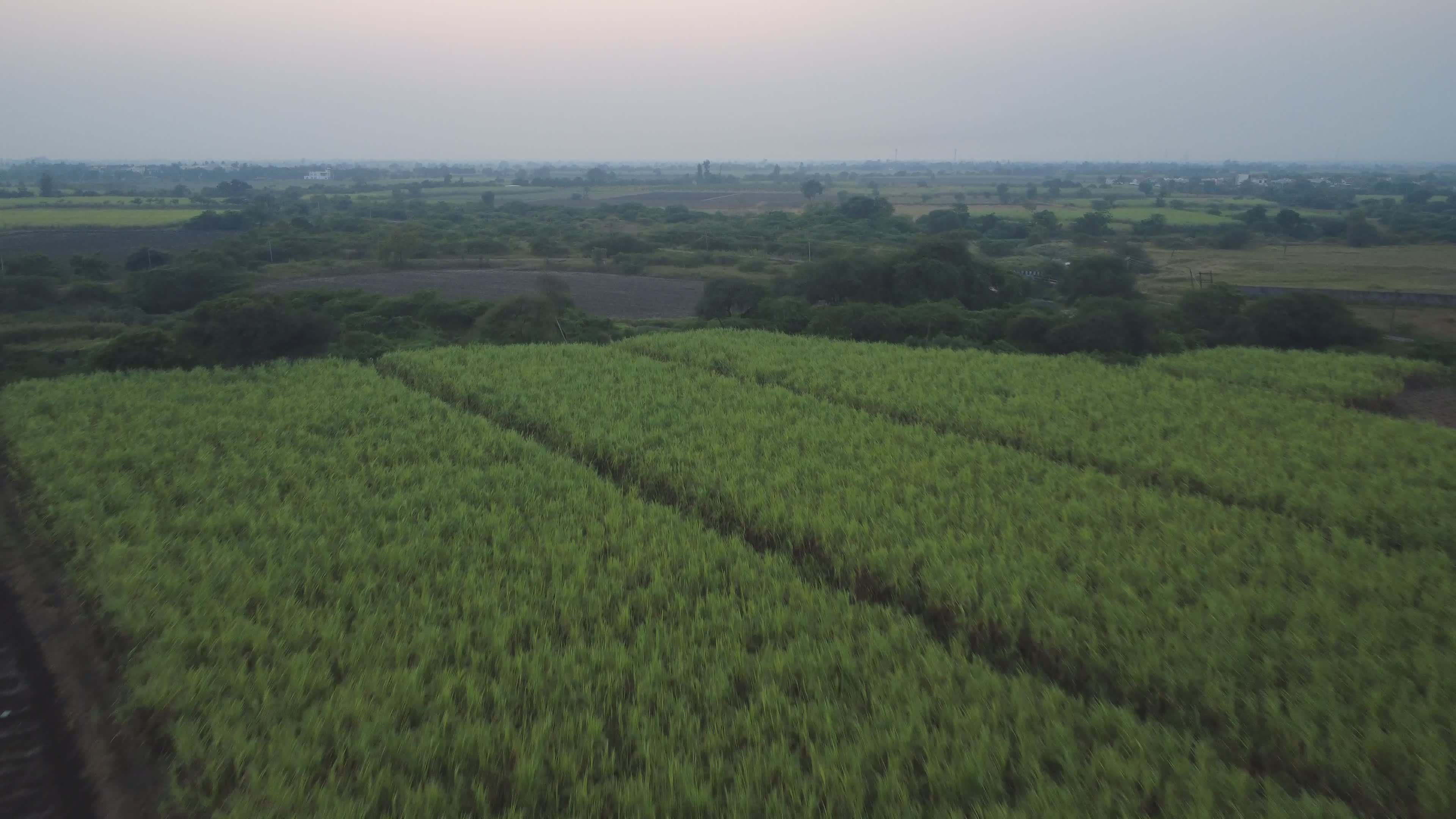 Scenic Aerial View of Indian Countryside at Sunrise Free Stock Video ...