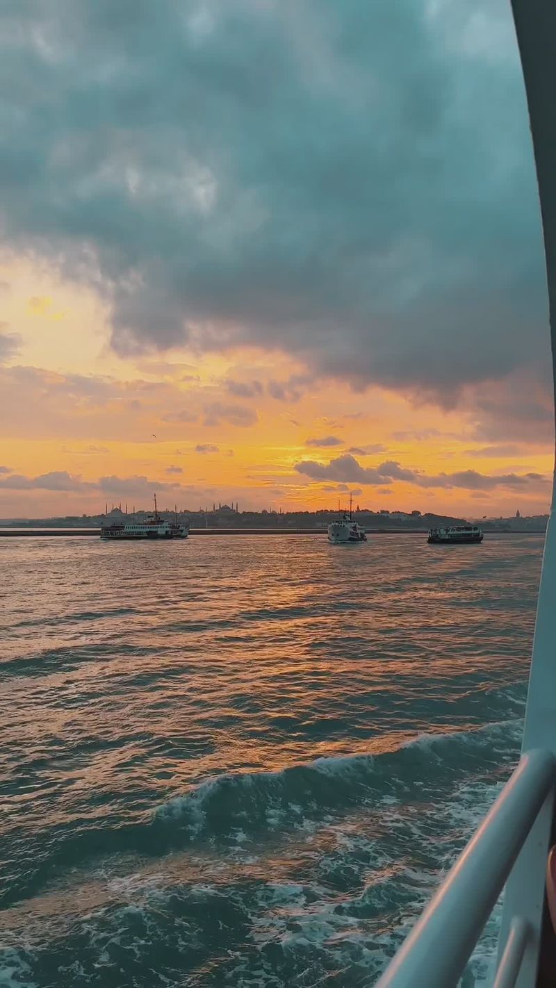 Serene Ocean Sunset Scene from a Boat Free Stock Video Footage, Royalty ...