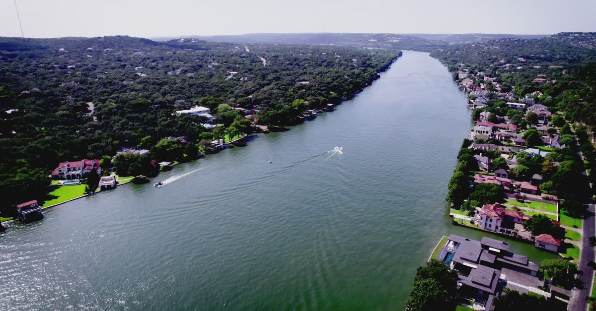 Austin Texas Rivers Aerial View of Colorado River in Austin Free Stock Video Footage ...