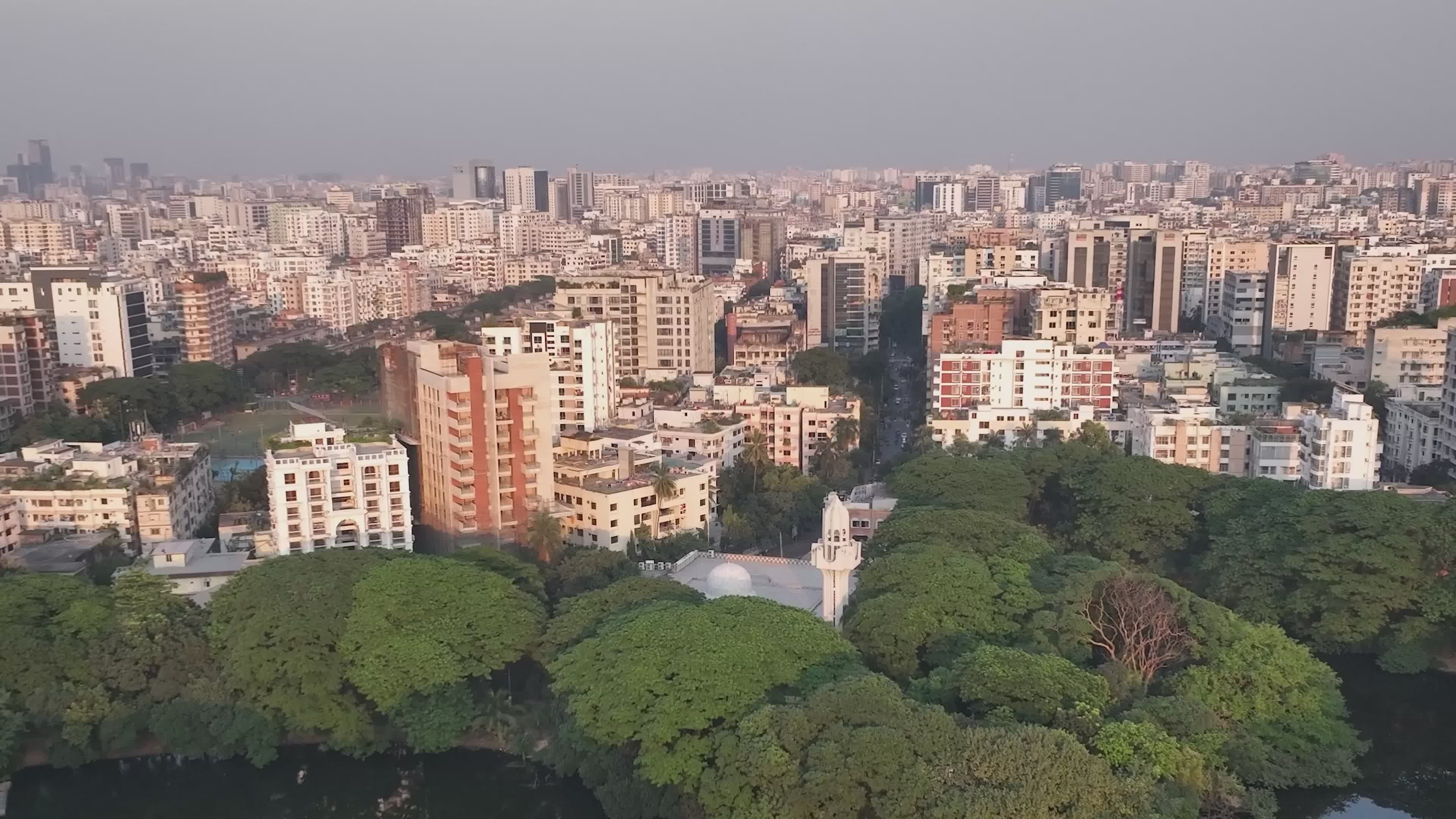 Aerial Drone View of Dhaka City Skyline Free Stock Video Footage ...