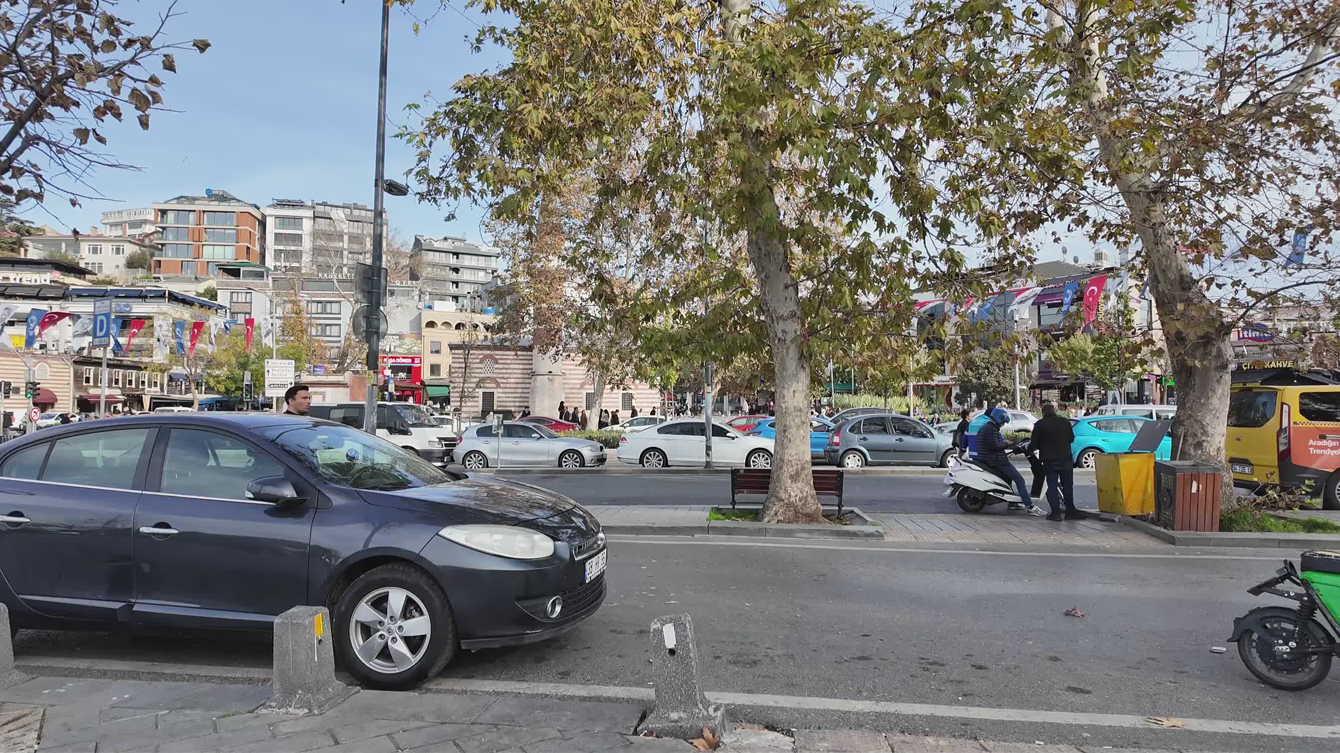 Urban Street Scene with Traffic and Pedestrians Free Stock Video ...