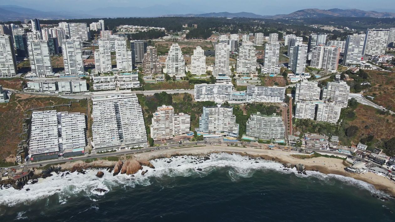Aerial View of Coastal City Skyscrapers Free Stock Video Footage ...