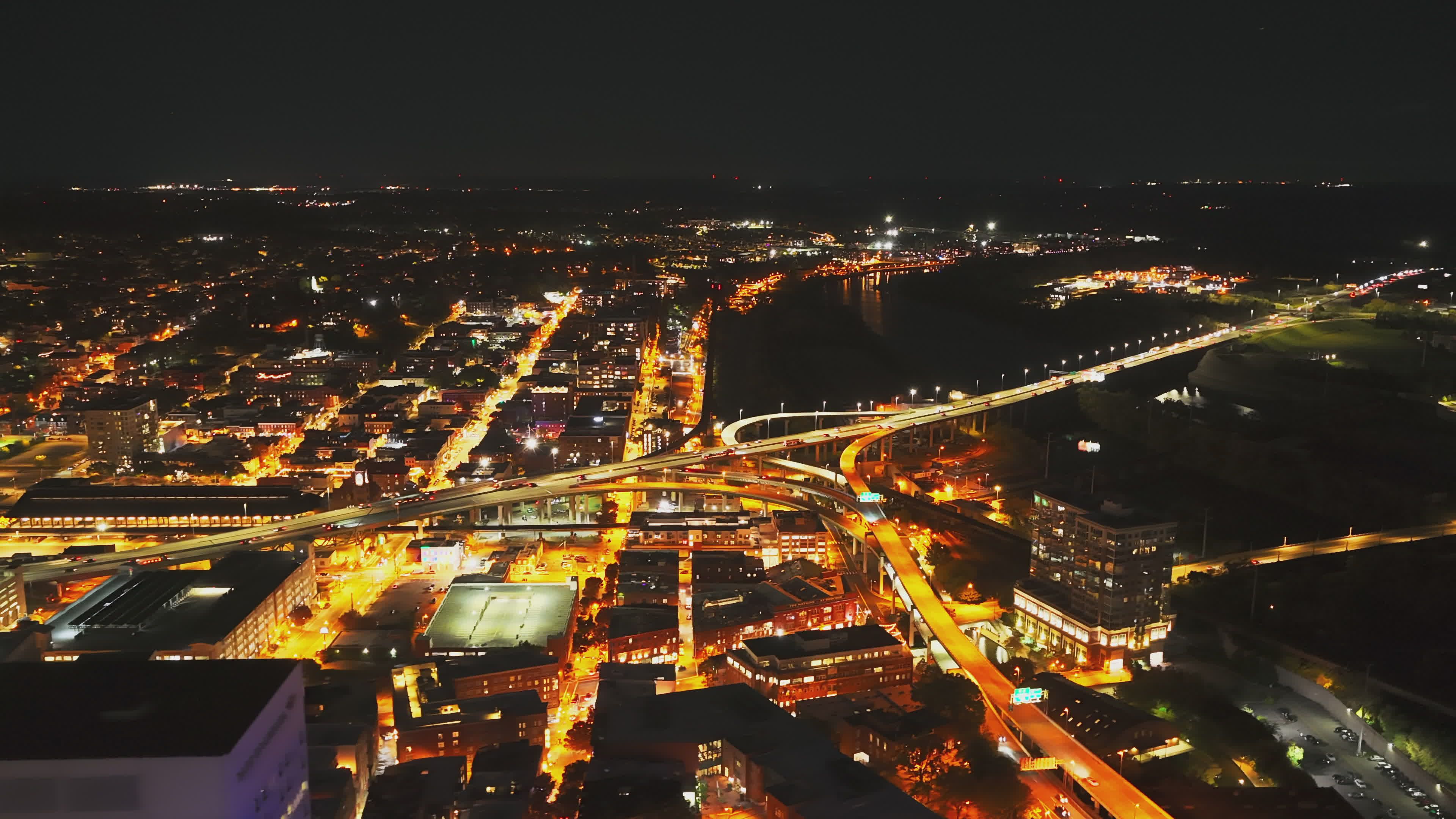 aerial night view of richmond virginia 34835536 — free pexels stock footage