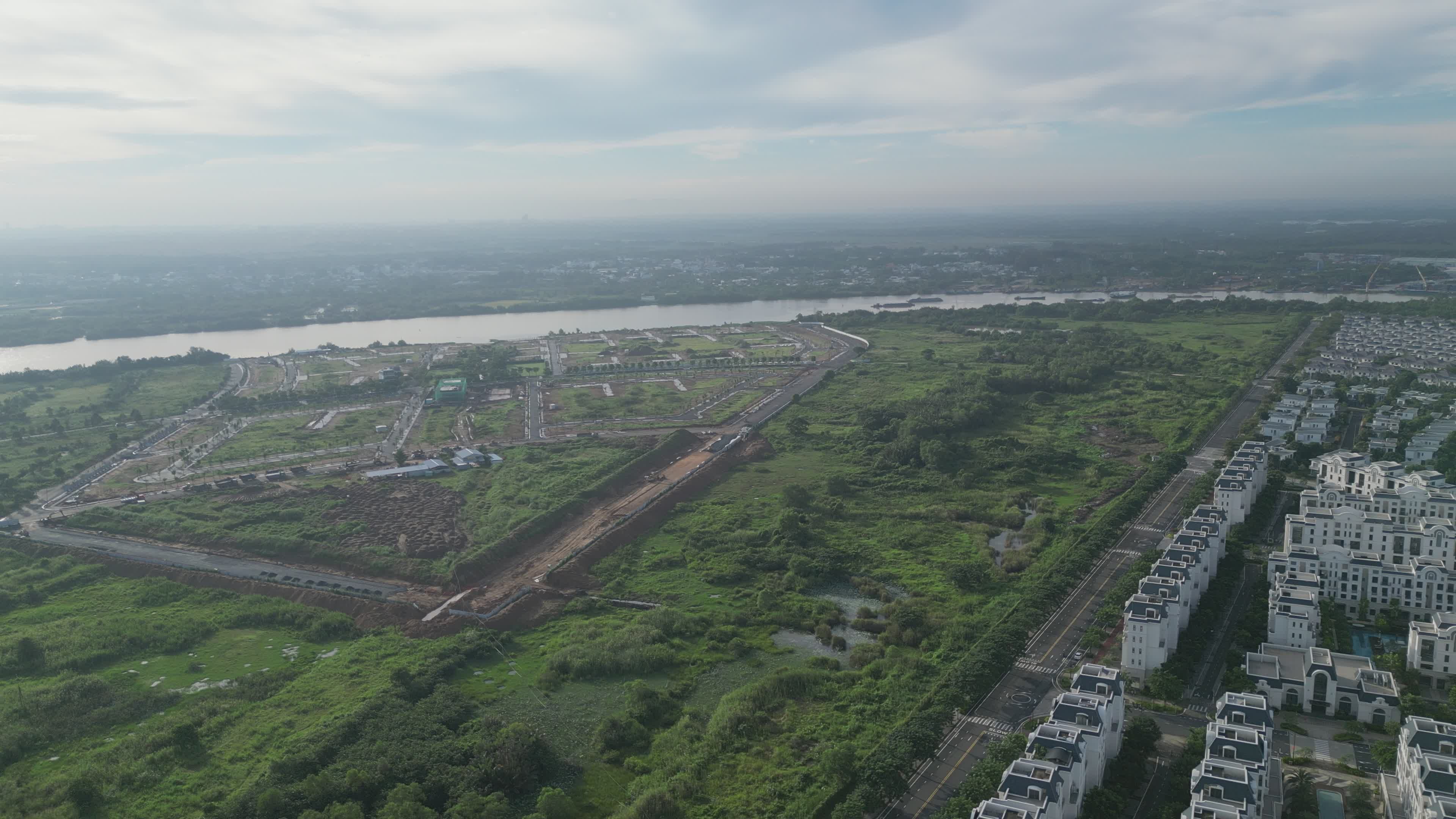 Aerial View of Vietnamese Countryside Development Free Stock Video ...