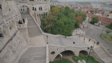 fisherman s bastion overlooking budapest cityscape