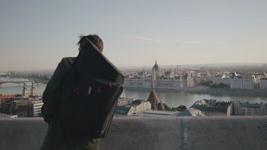 scenic view of budapest parliament from buda castle