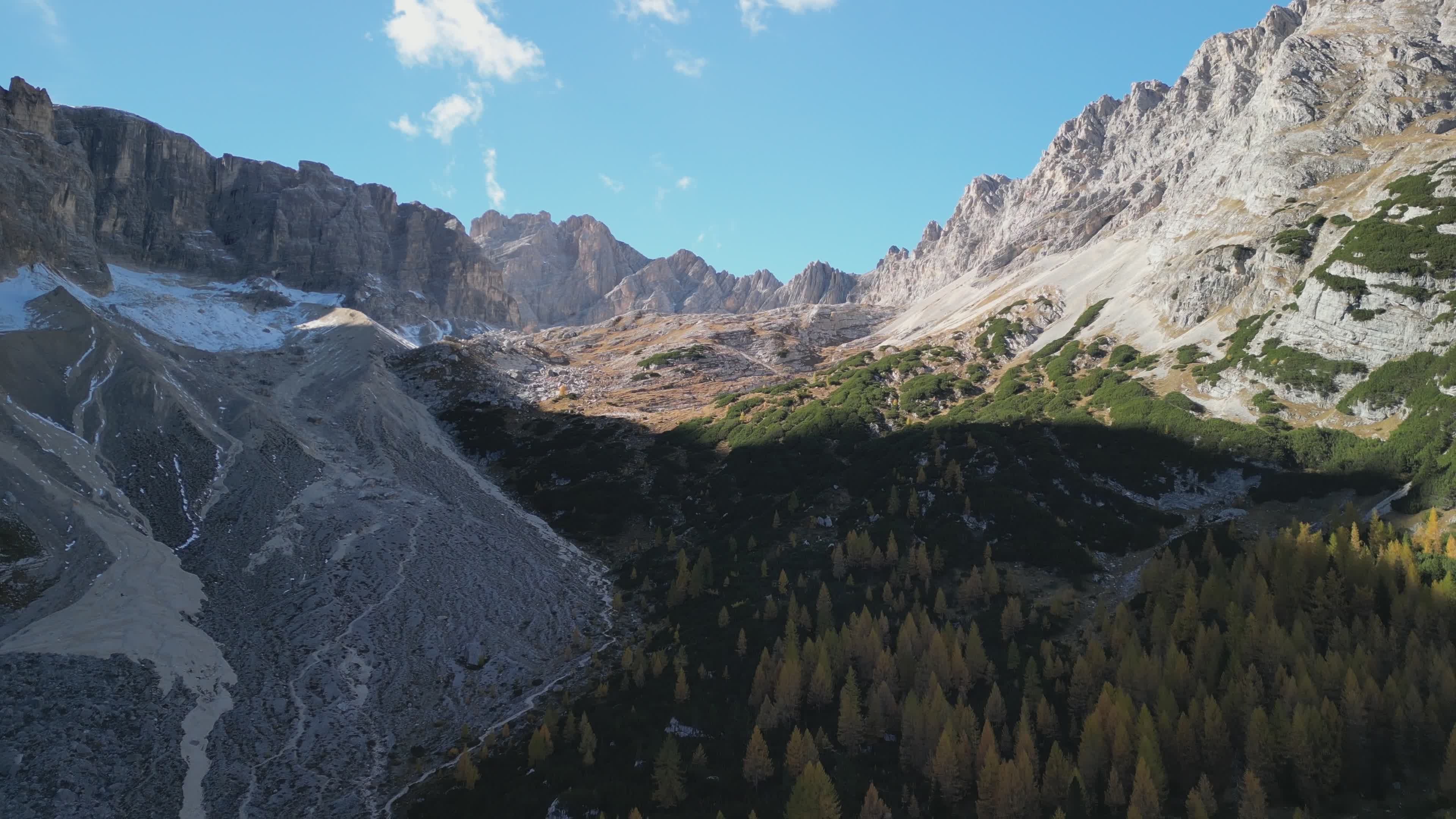 Aerial View of Dolomite Mountain Landscape Free Stock Video Footage ...