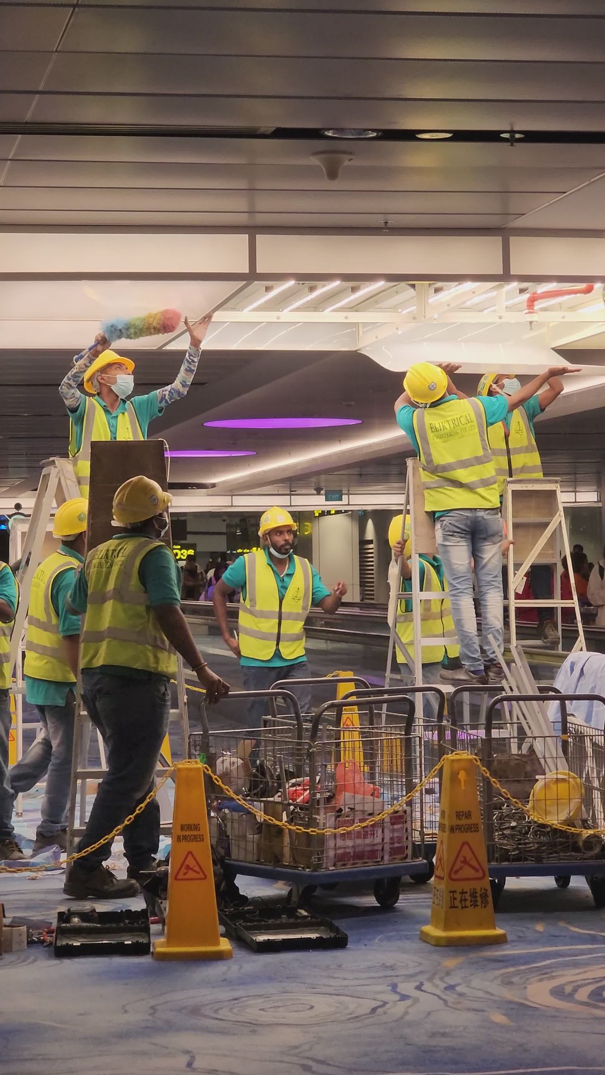 Team of Construction Workers at Indoor Worksite Free Stock Video ...